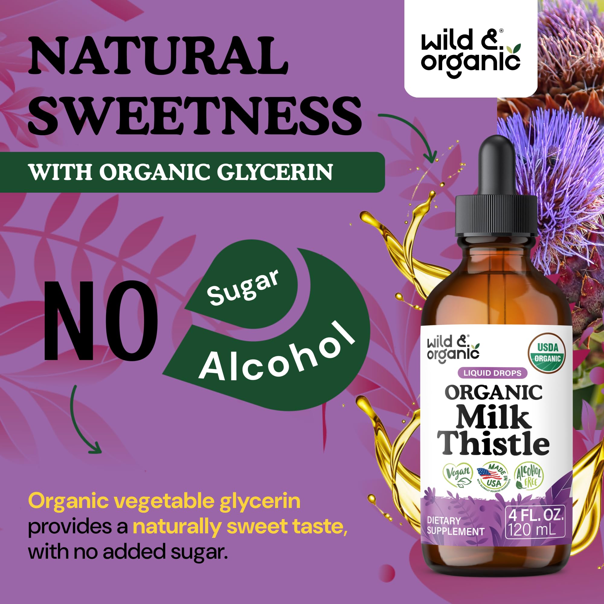 USDA Organic Milk Thistle Liquid Drops - Liver Cleanse Support - 4 oz — Amazon image 6