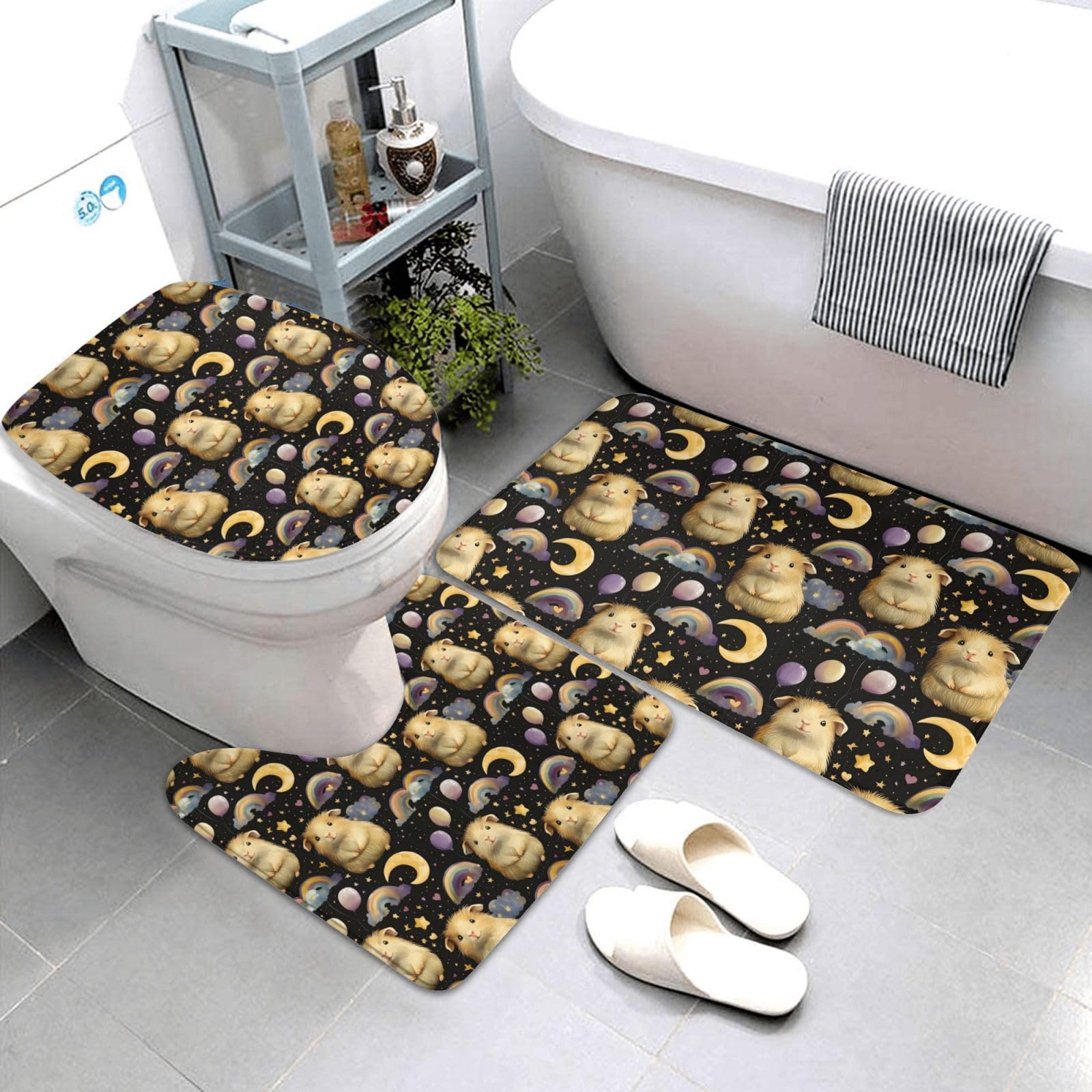 Tapis de salle de bain Capybara pour baignoire et toilettes d'enfants