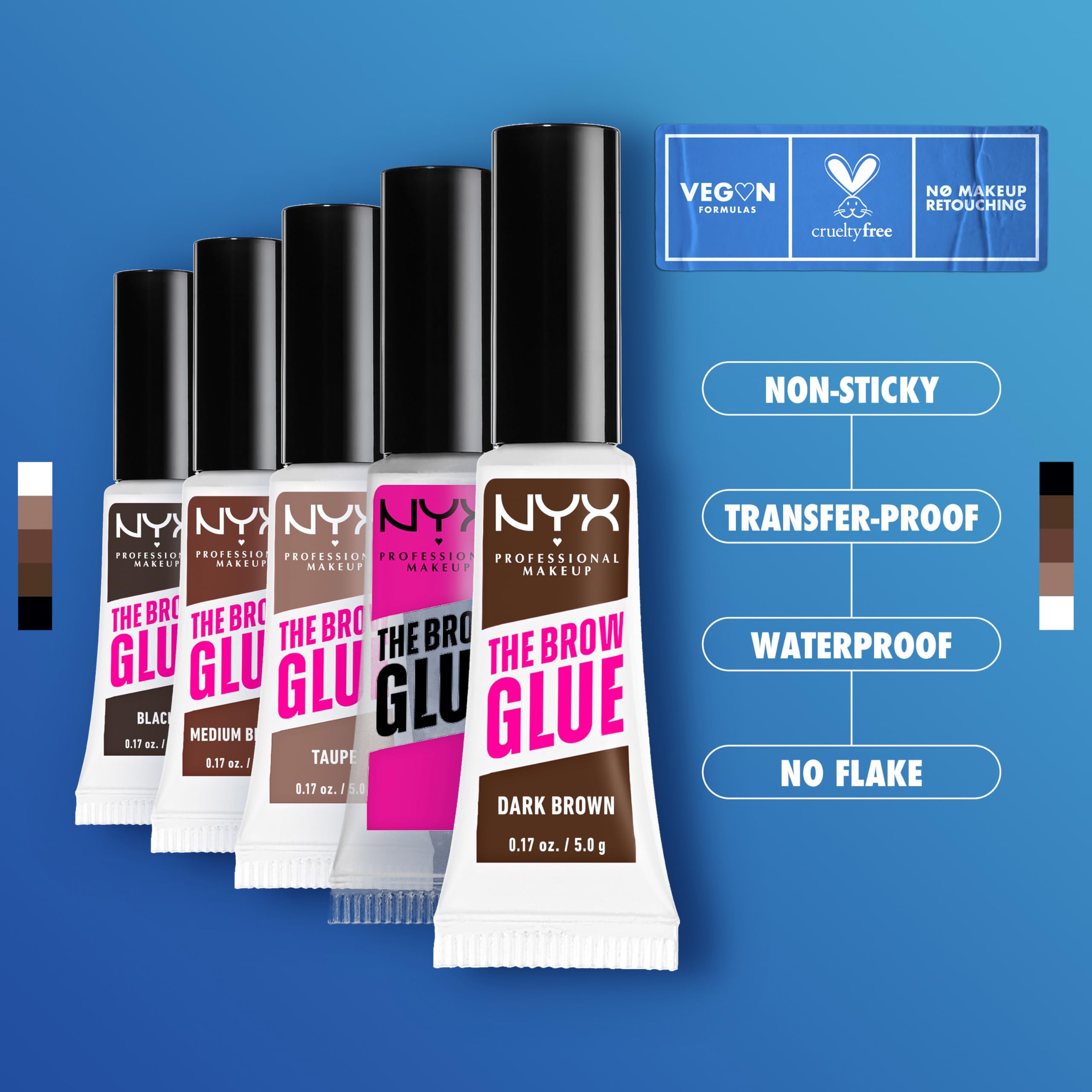 NYX Professional Makeup The Brow Glue Instant Brow Styler, Şeffaf Kaş Sabitleyici Maskara