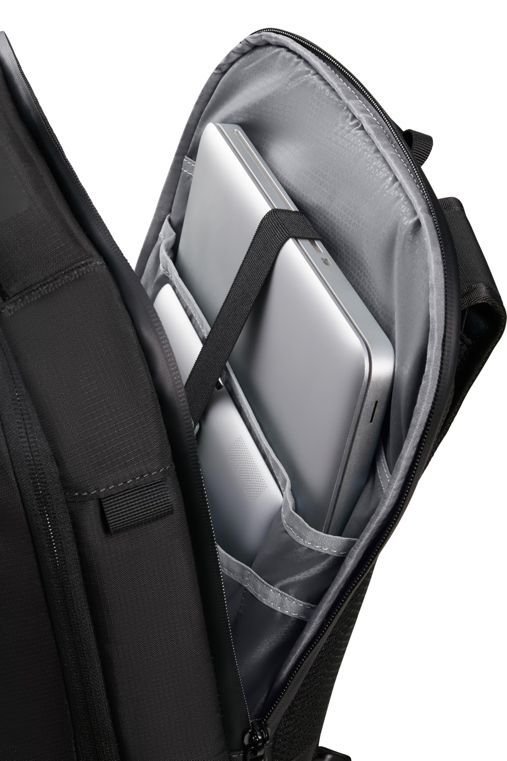 Samsonite Biz2Go Zaino per Laptop 15.6" Zaino Business da Uomo | Dettagli riflettenti, impermeabile, porta USB, cinghie pettorali rimovibili, scomparti per bottiglie, 44 cm, 22,5 l, nero