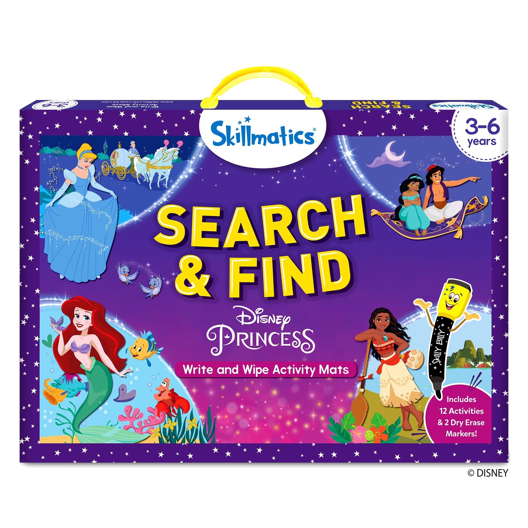 Skillmatics Search and Find Disney Princess Educational Game - Reusable Preschool Learning Activities, Perfect for Toddlers & Kids Who Love Toys, Art & Crafts, Gifts for Boys & Girls Ages 3, 4, 5, 6