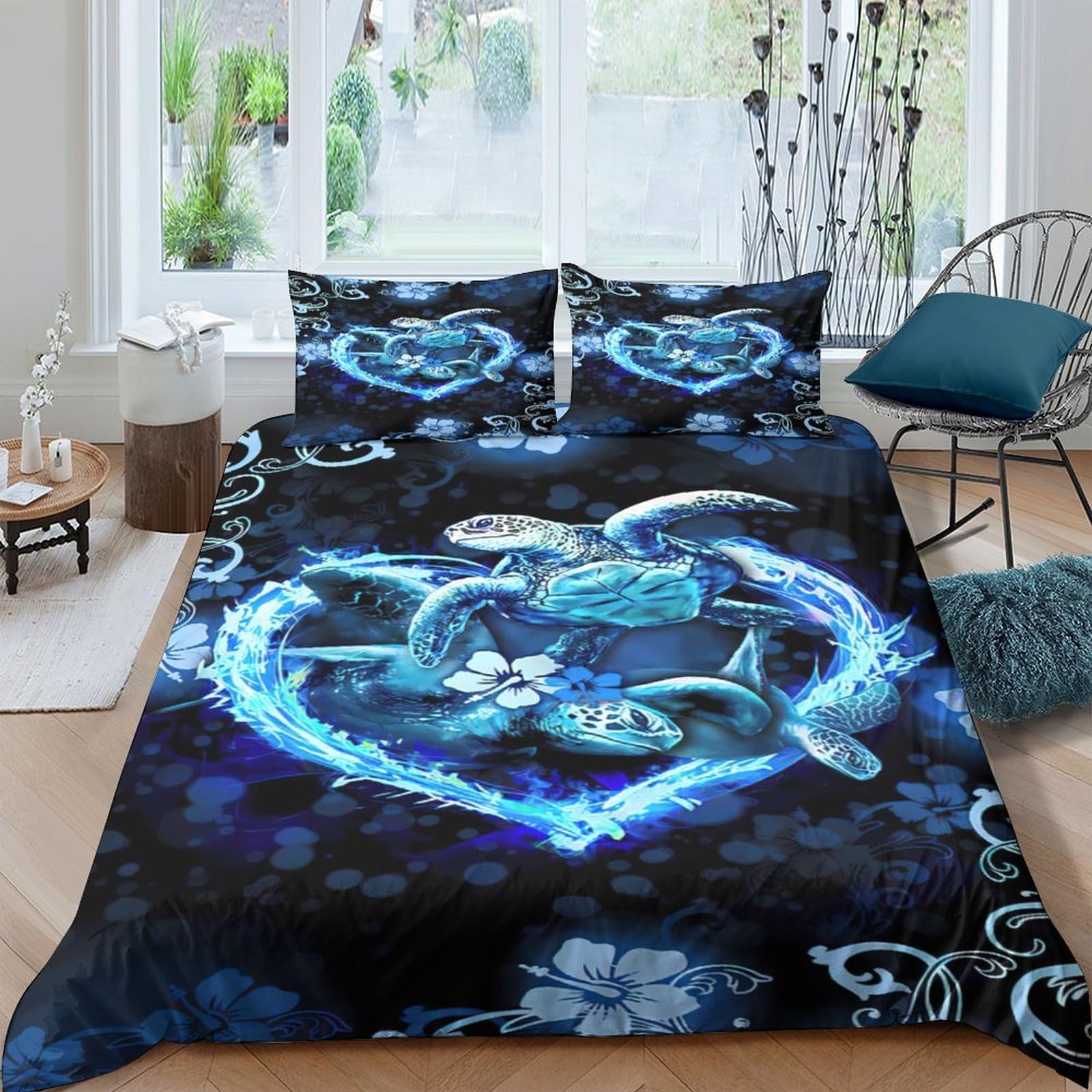 Ctjqhvkz Style-5 3D Printed Blue Ocean Shark Fitted Sheet Microfiber Soft Non-Slip Mattress Cover For Bedroom Dorm Artistic Decor Single（135X200cm）