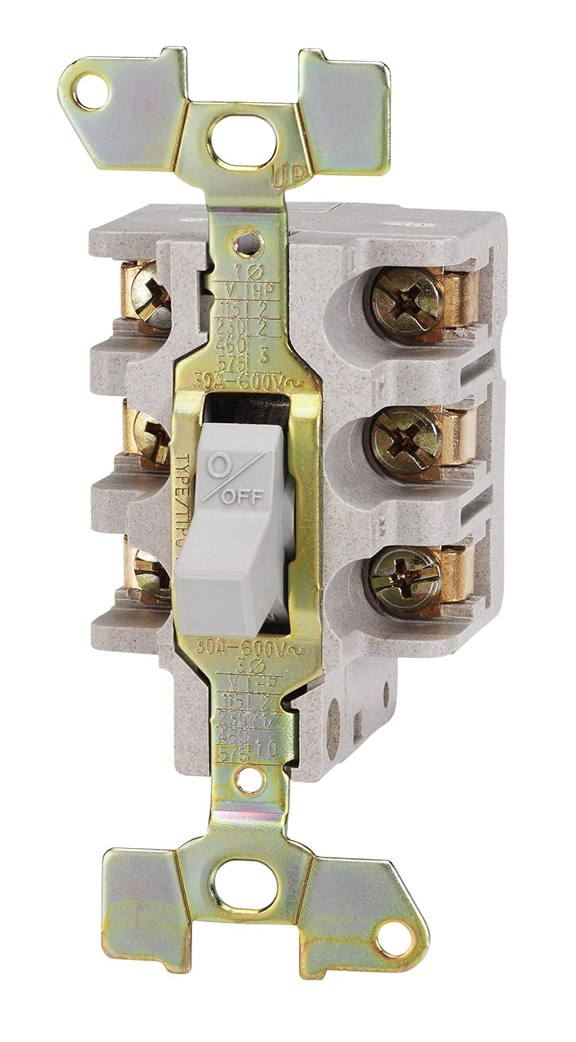 Fractional HP Starter, Single Phase, Open Type, Standard Starter Feature, Toggle Operator Type, 1 Pole