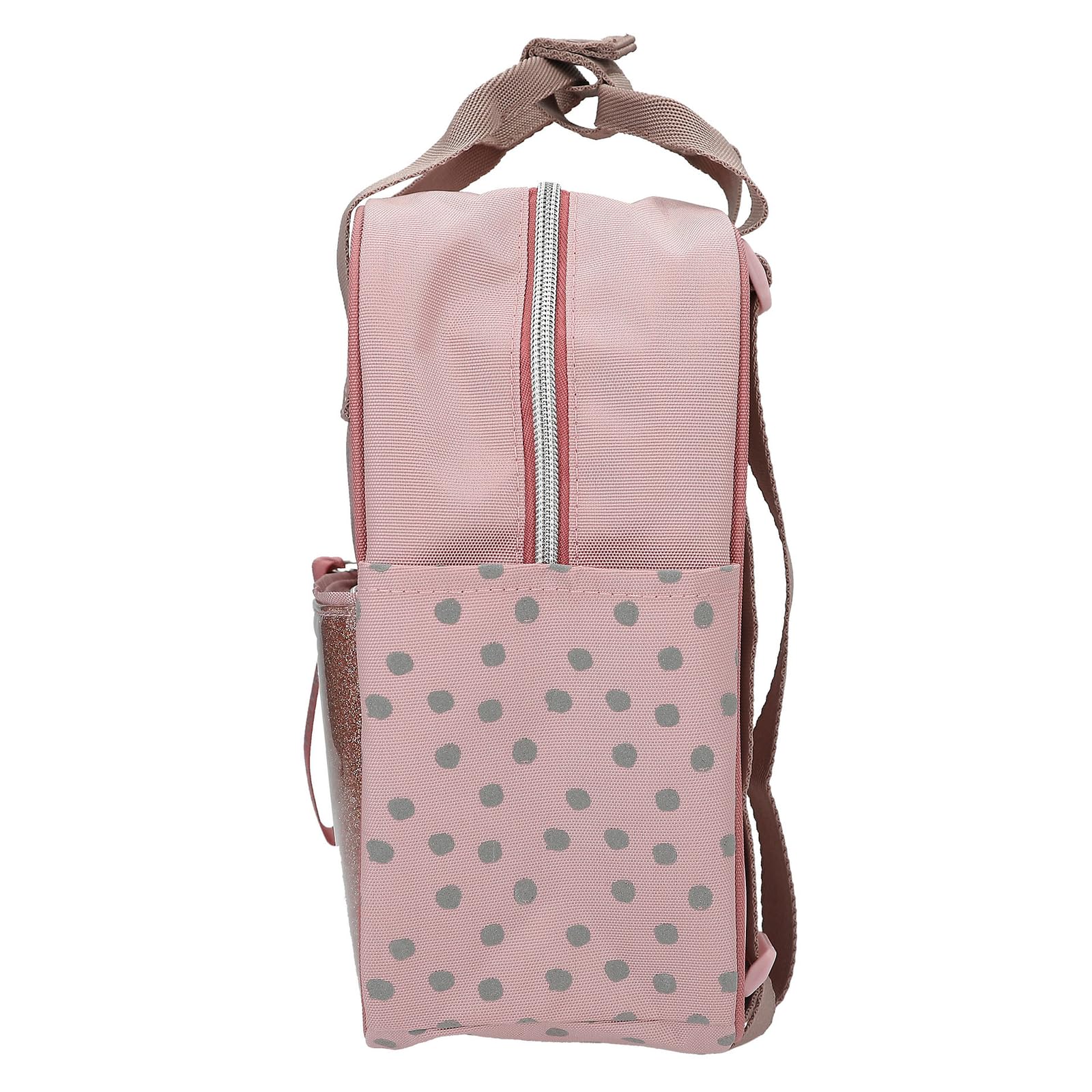 Depesche 14011 TOPModel Rucksack Dots - Rucksack in Rosa, mit Model-Motiv, Punkte-Muster und Glitzer, Tasche mit verstellbaren Trägern