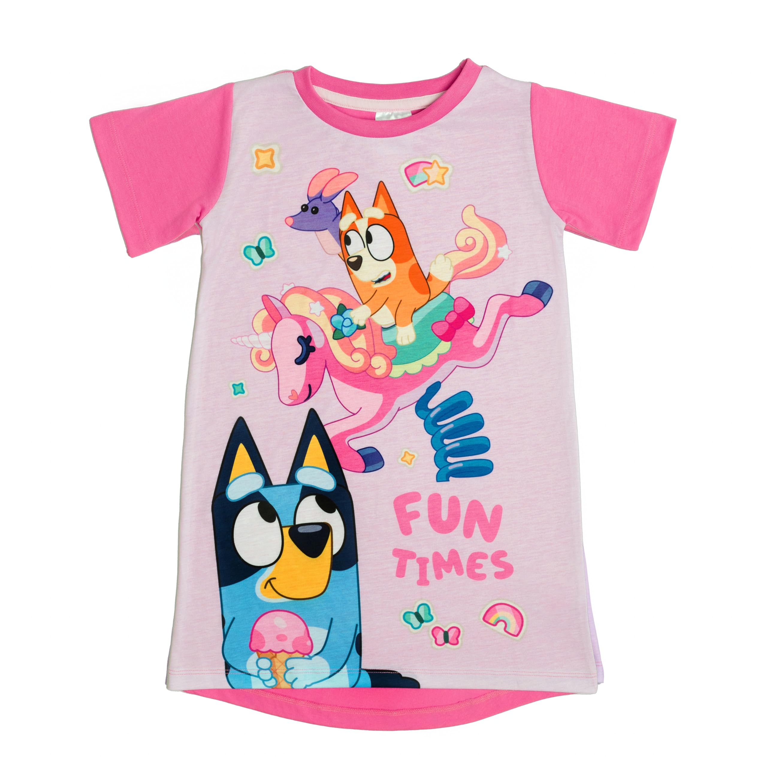 Bluey Girls Nightdress Nightie Pyjamas (Pink, 6-7 Years)