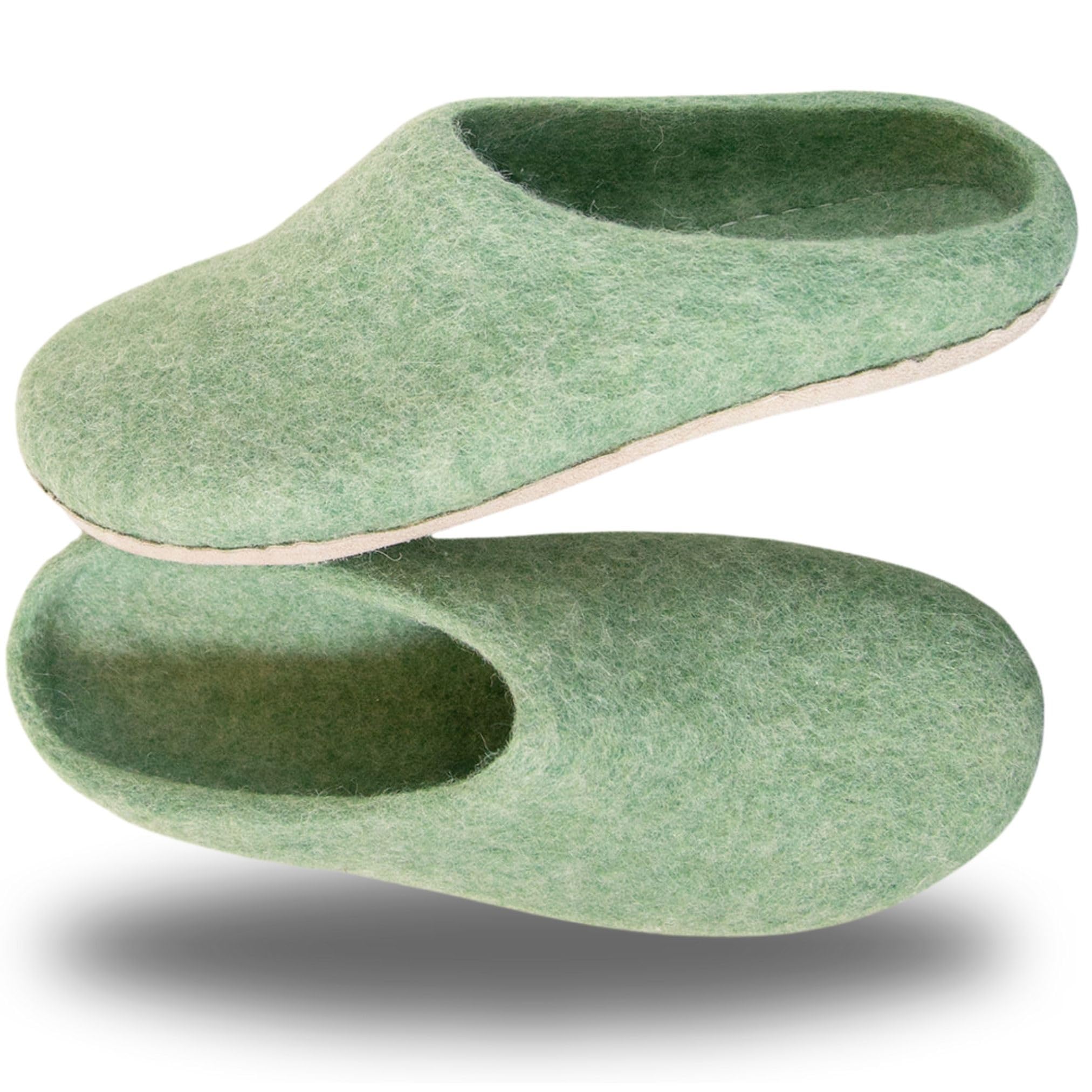 Luxurious Handmade Merino Wool Slippers 100 Natural Breathable Cozy House Shoes for Men Women Non-Slip Rubber or Leather