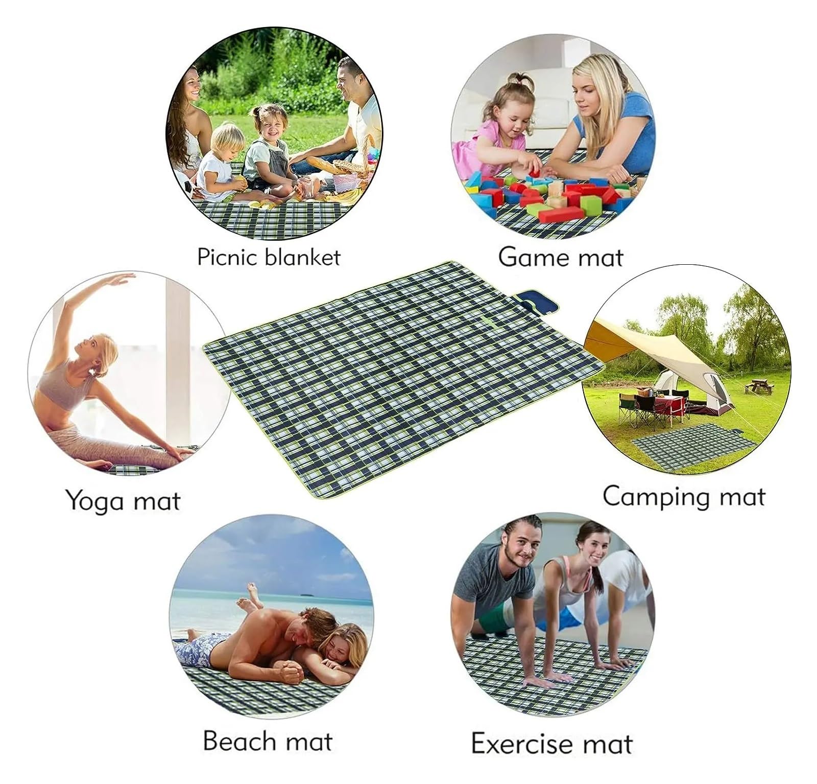 tappeti da picnic, tappeti da spiaggia, Tappetino da picnic antipioggia for esterni, tappetino da campeggio, da spiaggia, plaid, portatile, da escursionismo, da viaggio, coperta da campeggio pieghevol