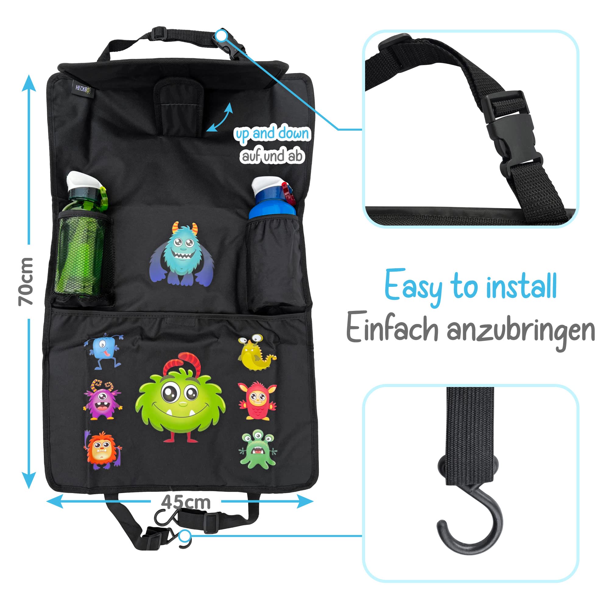 HECKBO 2x Monster Gurtschoner + 2x Monster Organizer
