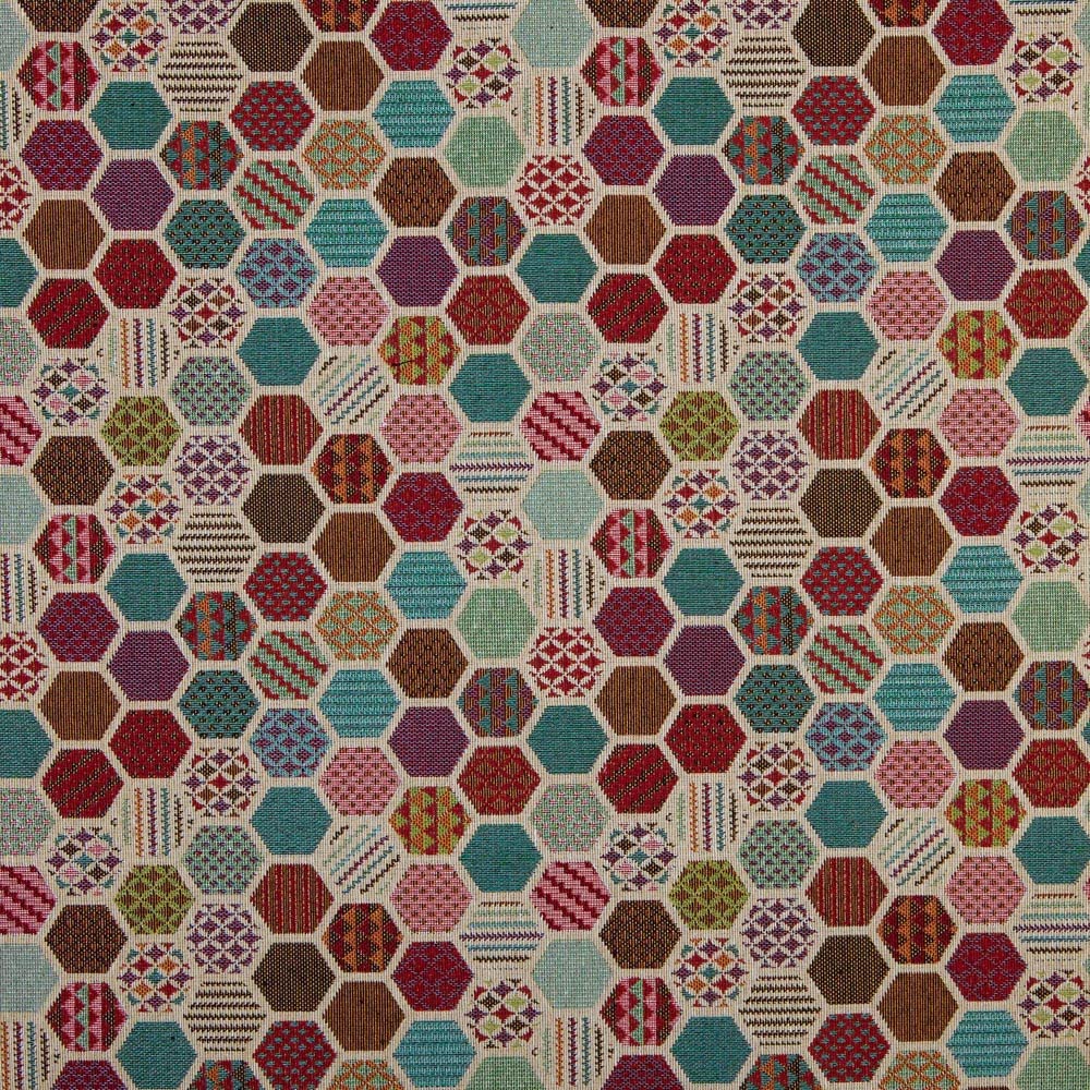 Kt KILOtela - Tela Tapicería, Jacquard Gobelino, Tapizar Sillas, Cojines, Cabecero, Sofá, Bolsos, Resistente al Desgaste, Costura, 100 cm Largo x 280 cm Ancho, Geométrico, Multicolor, 1 metro — view 13