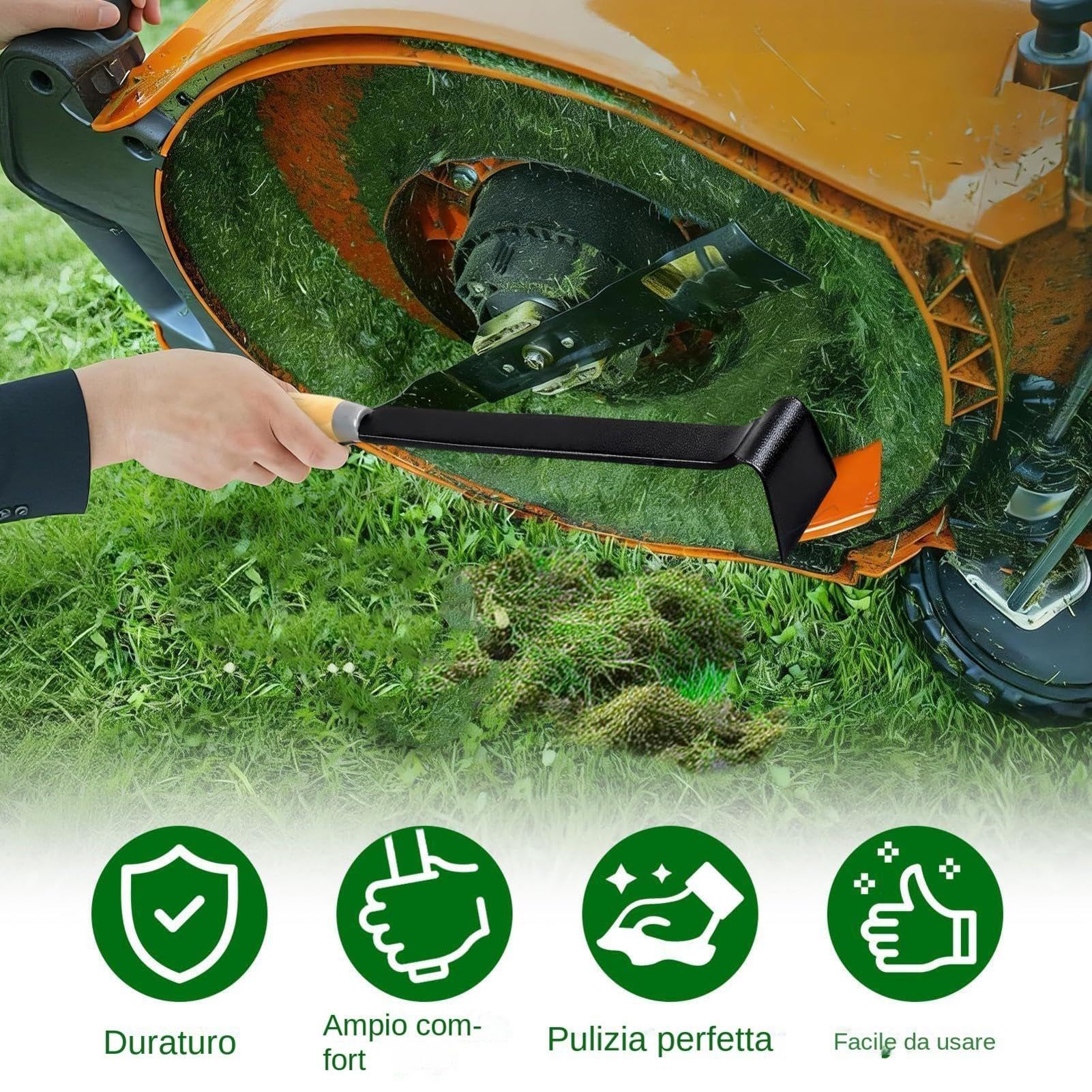 Lawn Mower Deck Scraper – Heavy Duty Tool | Ergonomic Lawn Scraper For Removing Grass, Mud, And Debris From Mower Decks, Care Accessory For Garden, Yard, Patio, Backyard, Courtyard, And Farm