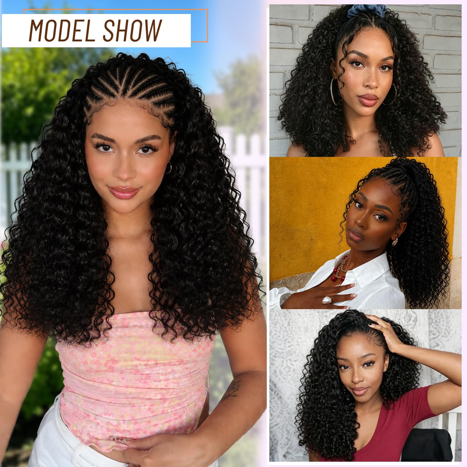 Miracle Knots Human Hair Blend Curly Crochet Extensions