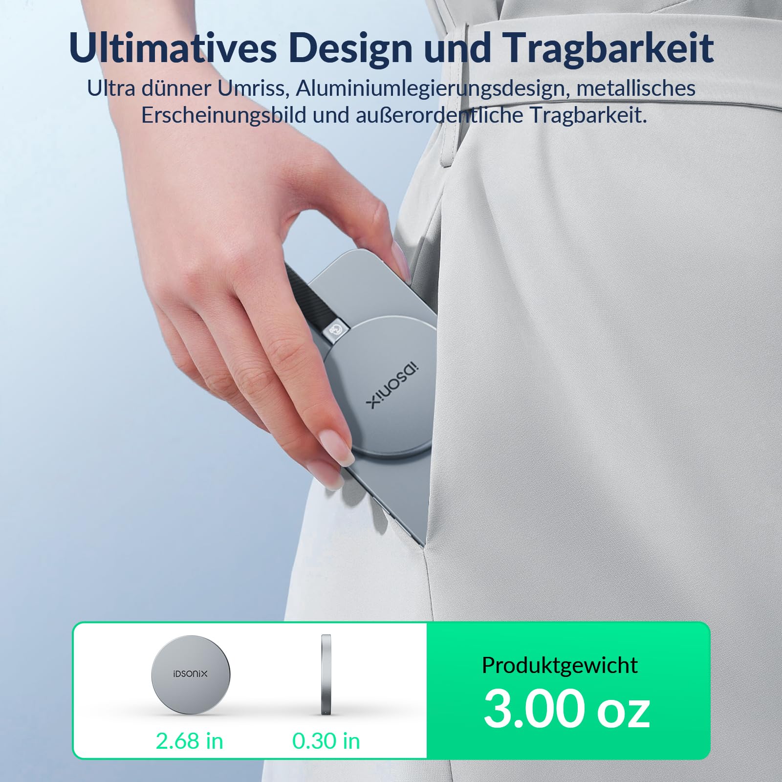 iDsonix 2TB Magnetische Externe SSD, bis zu 2000 MB/s, Aluminium Portable SSD USB 3.2 Gen 2x2, 4K Prore HDR, Externe Solid State Drive für iPhone 17/16/15/PS5/Android-Smartphones/Mac/Windows/Tablets