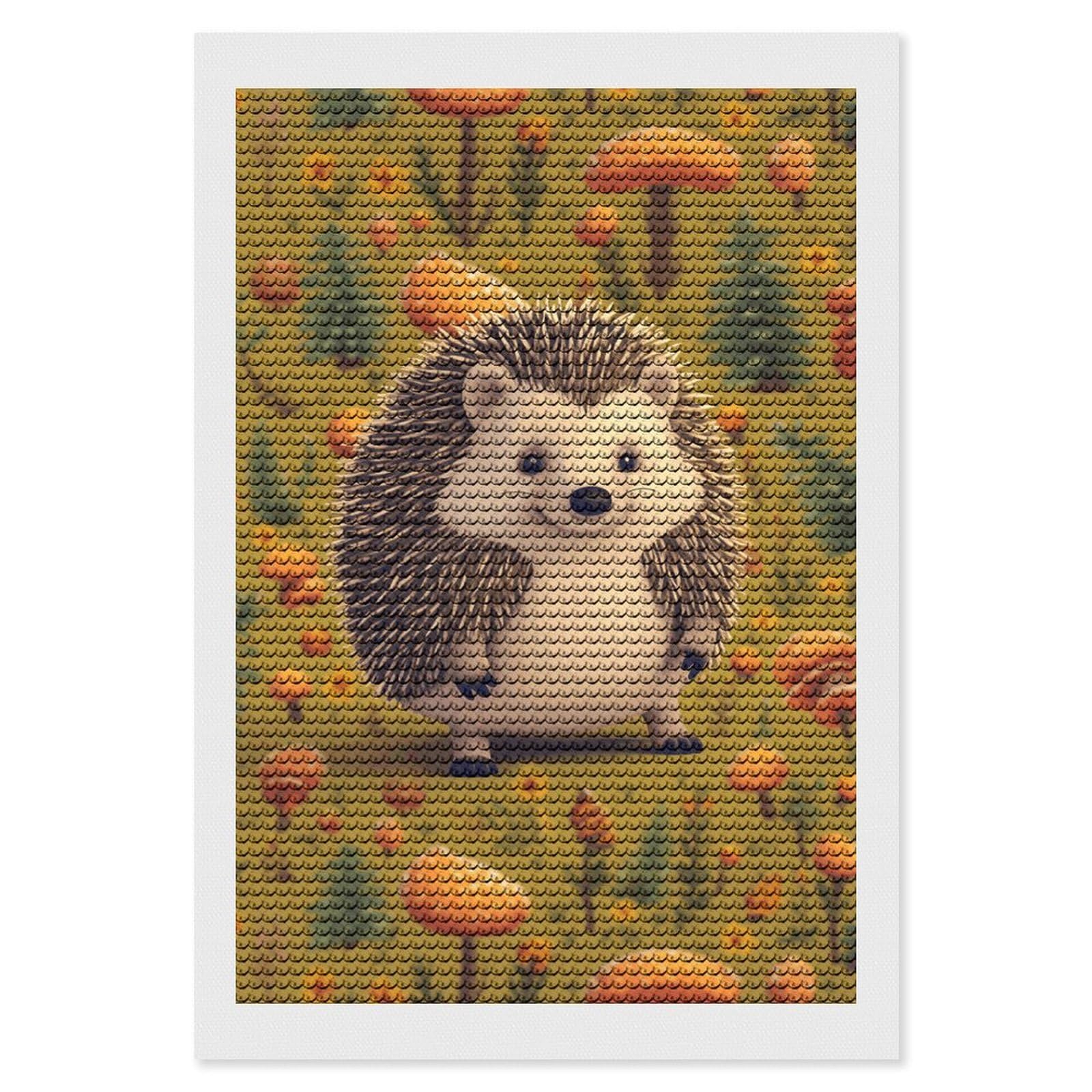 NONHAI Diamond Painting Kits for Adults - DIY Diamond Art Kits for Beginners - Full 5D Paint Drill Diamond Dots Paintings- Hedgehog Diamonds Pictures Gem Art and Craft Wall Decor 8"x12"