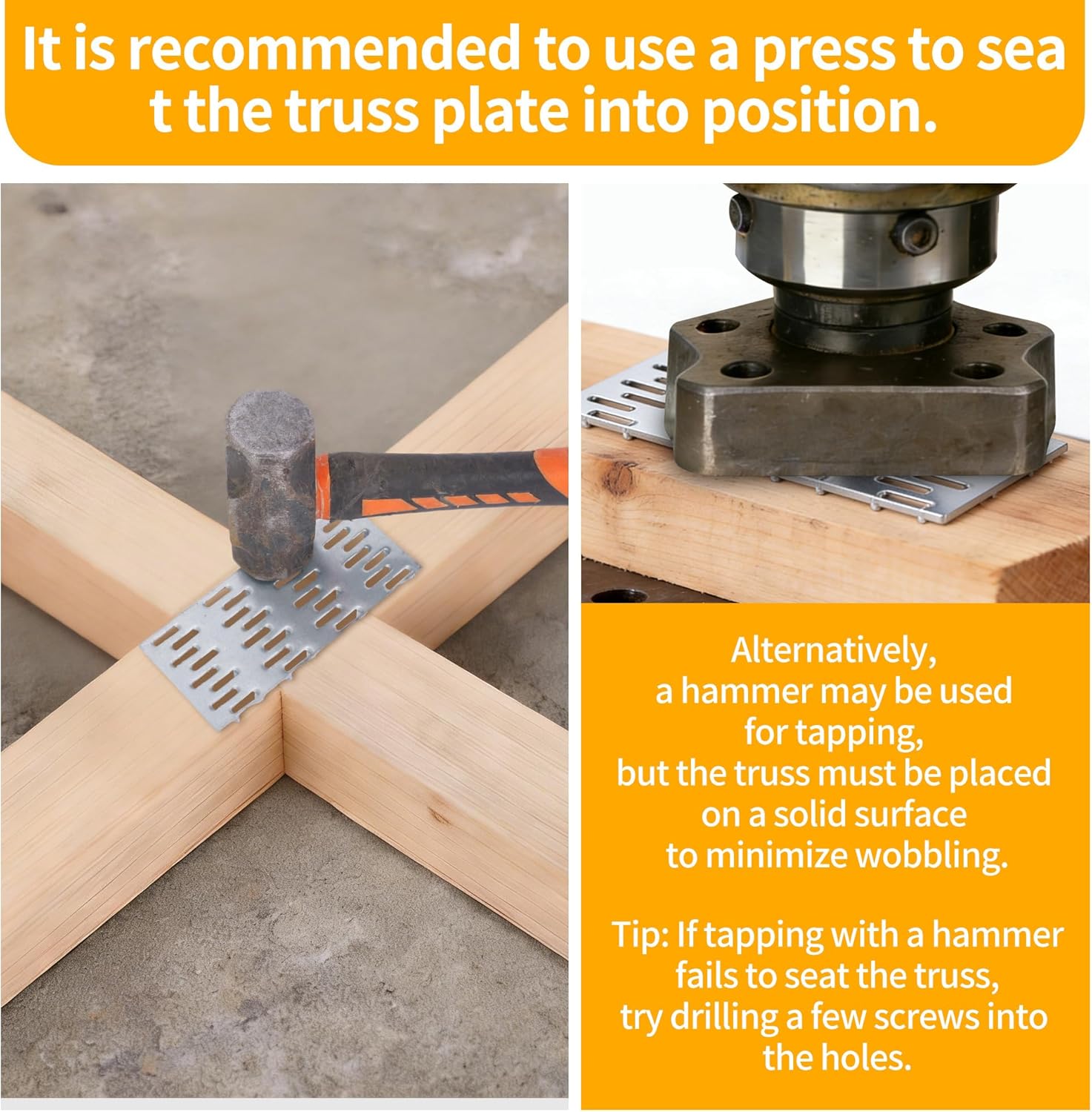 100 Pack Truss Plates, 4" x 2" Mending Plates for Wood, Flat Metal Bracket with Nail Teeth, Repair Tie Pronged Plate Connectors for Roof Trusses, Timber Framing, Wood Studs, DIY Woodworking