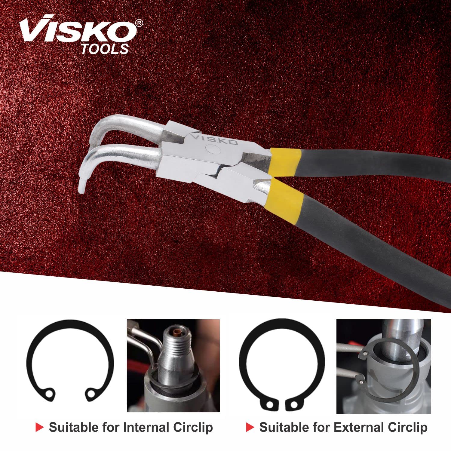 VISKO 211 12" CirClip Plier | Internal Bend | Cutting player | Cutting plier | Pliers | Pliers for Home | Player Tools | Combination plier | Pliers for electrical Work | Black | House Hold Equipment | 3