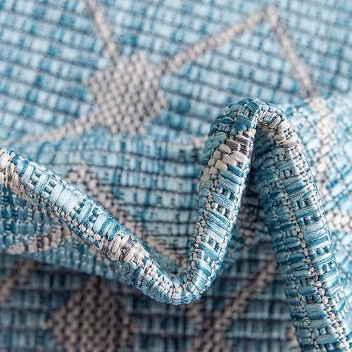 Vista 440 de Unique Loom Alfombra Colección enrejado Marroquí Celosía Transicional Interior y Exterior, Polipropileno Gris carbón/natural