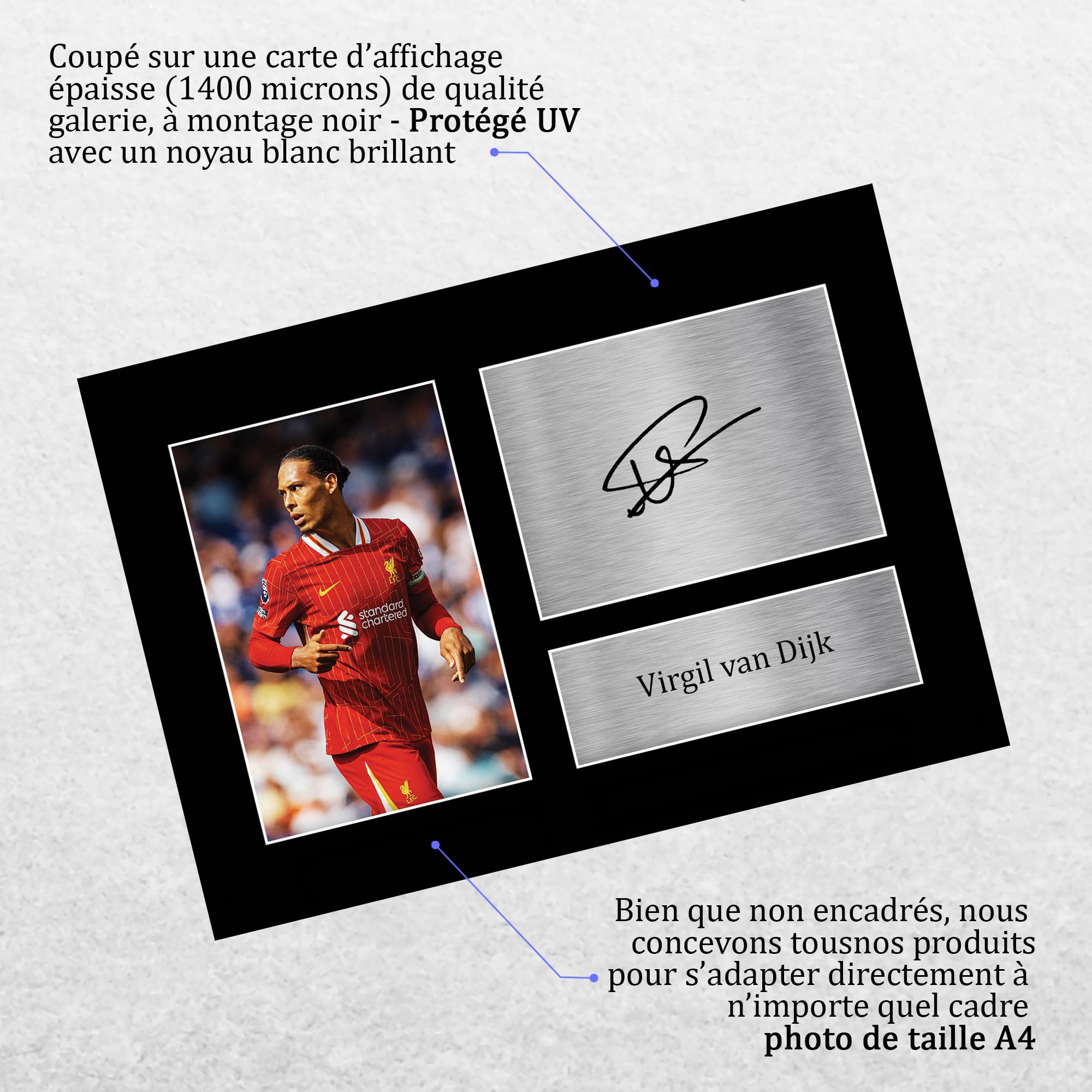 Pele Signé – Affiche Photo Autographe Brésil Encadrée A4 Prête à Accrocher – Cadeau Idéal Fan De Foot Légende