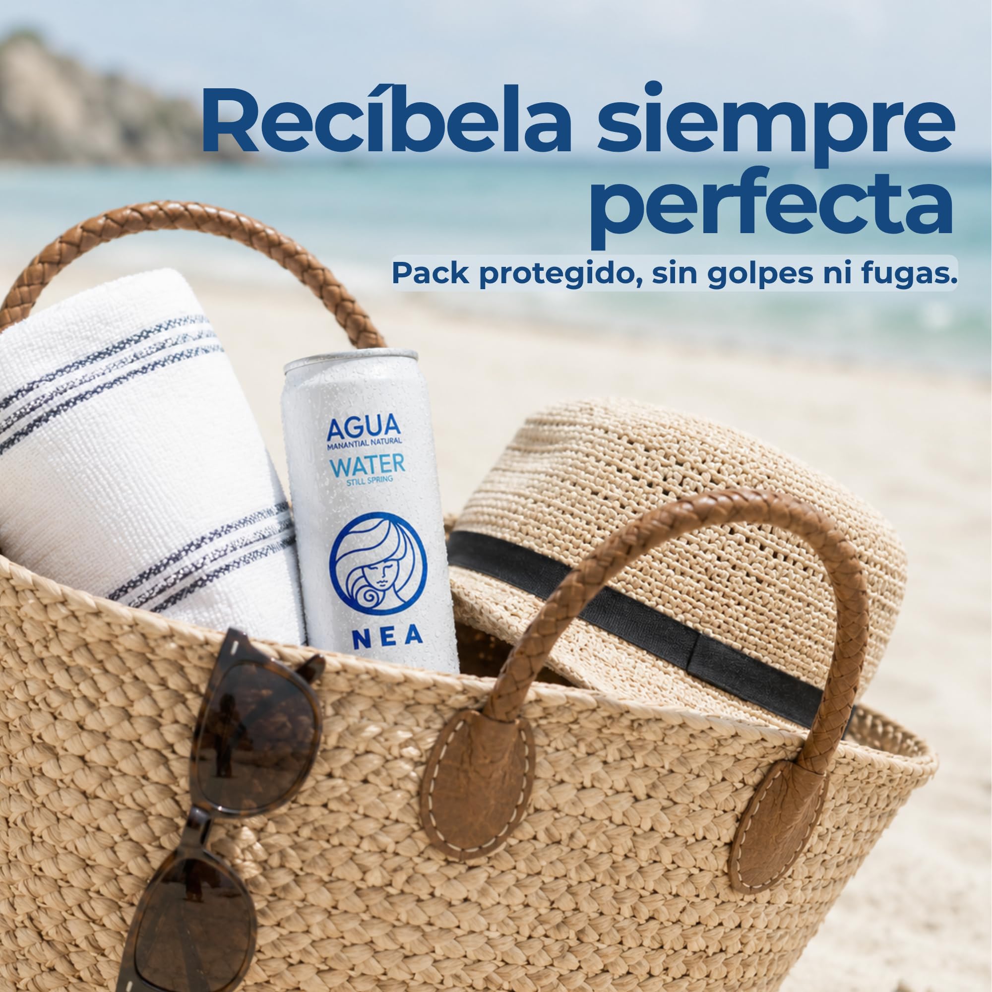 NEA Agua de Manantial en Lata - Manantial Alpes Austríacos - Pack 24 Latas 33cl - Aluminio Sin Plástico BPA Free - Sin Retrogusto Metálico - Hidratación Responsable