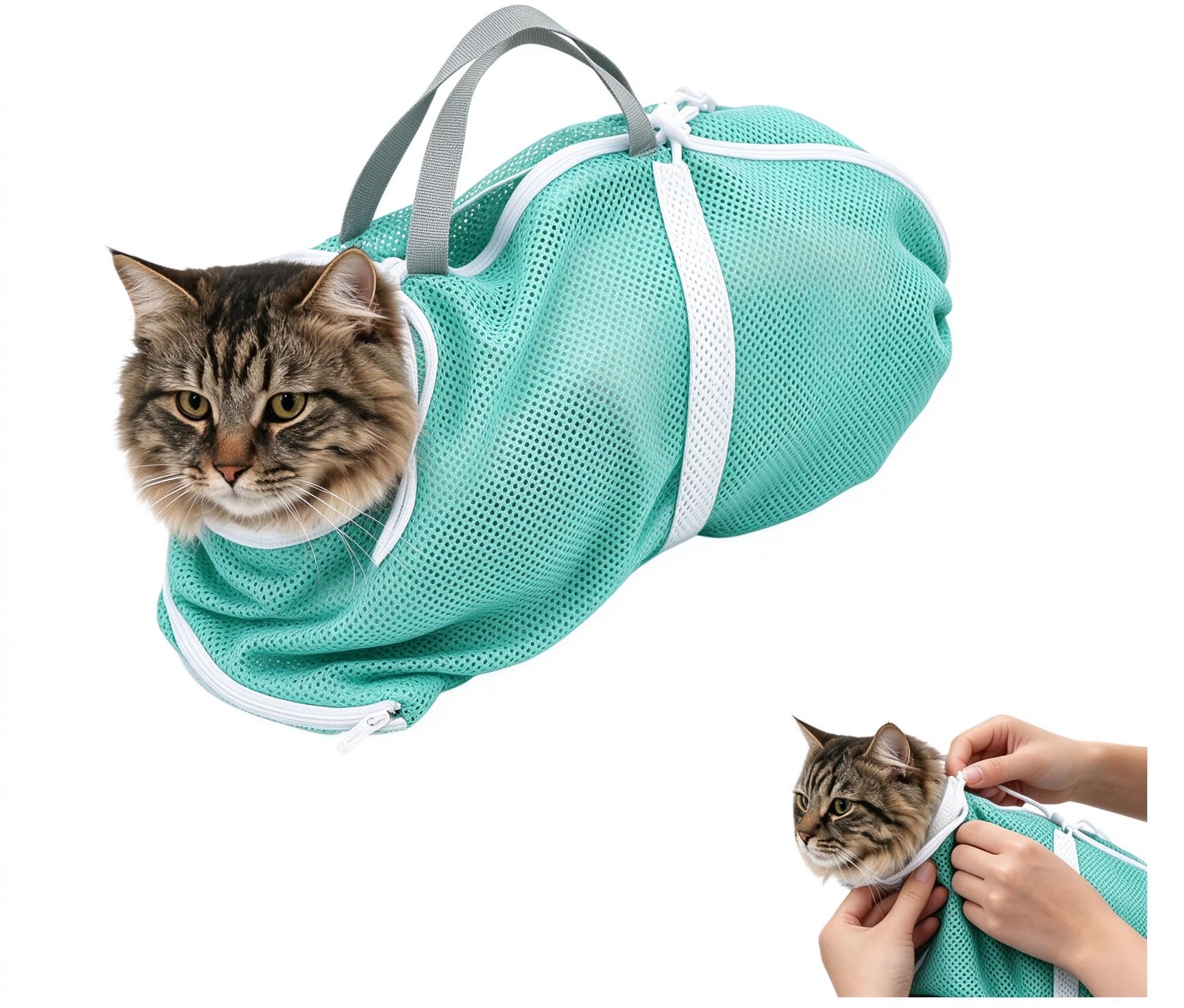 Cat Bathing Bag, Mesh Pet Grooming Bag Anti Scratch Anti Bite Shower & Trim