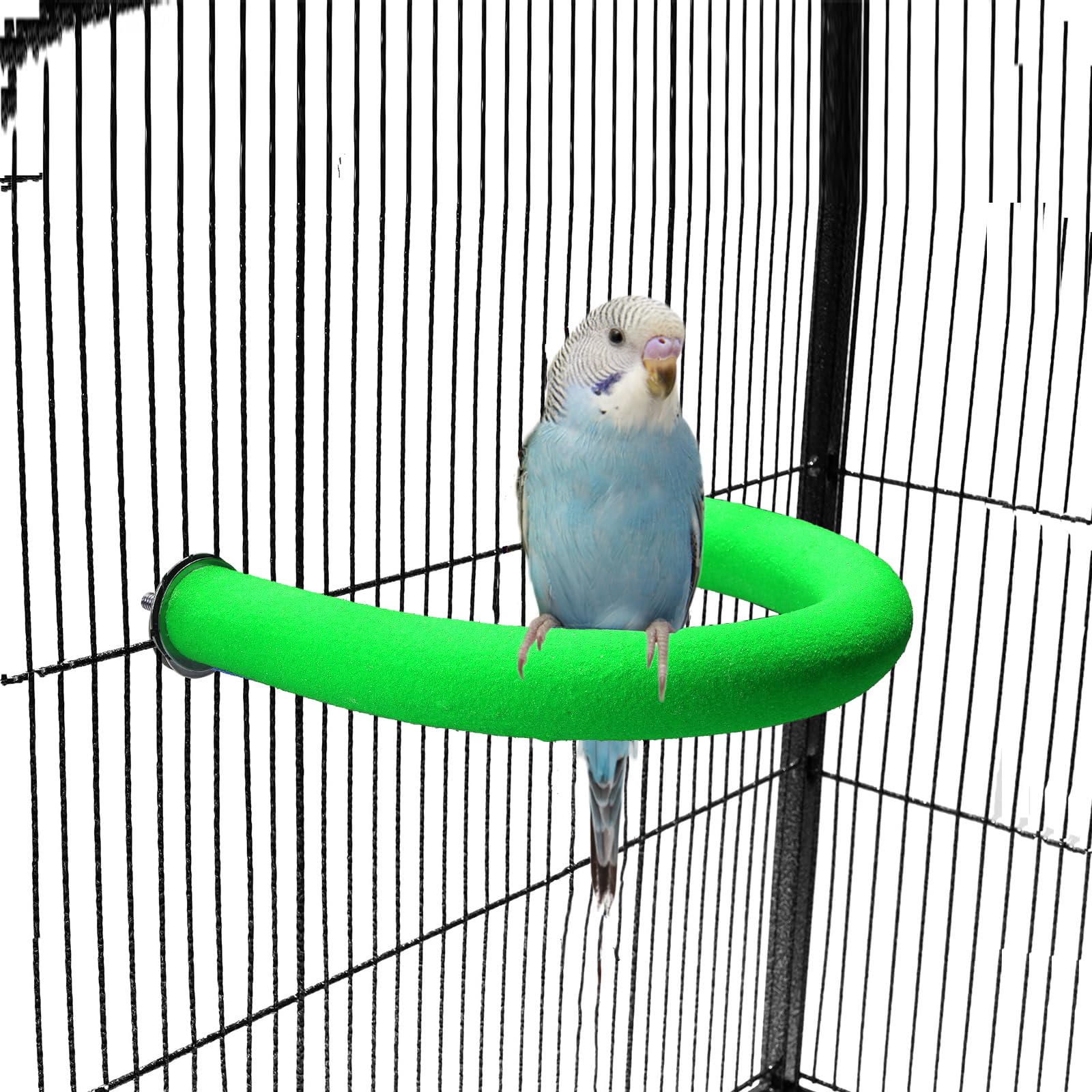 TeTupGaU Shape Parrot Perch Stand Pet Toy Bird Platform Sand Paw Grinding Clean Stick Cage Exercise Conure Budgie Cockatiel Accessories (Green Extra Small)