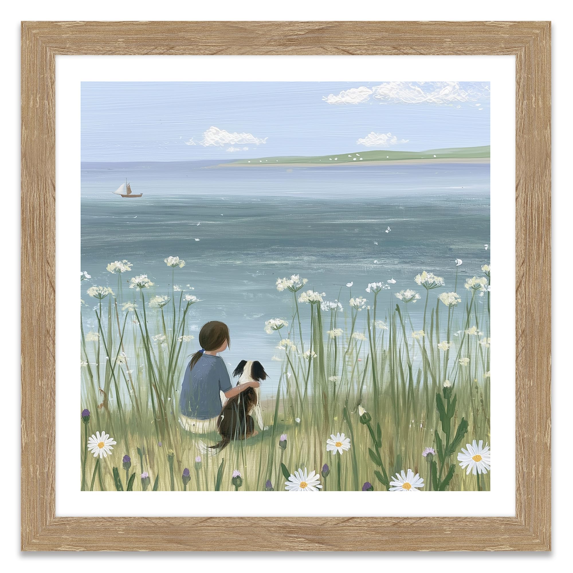 Artko Lucy Hart - Cuadro enmarcado para pared, 22 x 22 cm, diseño de perros