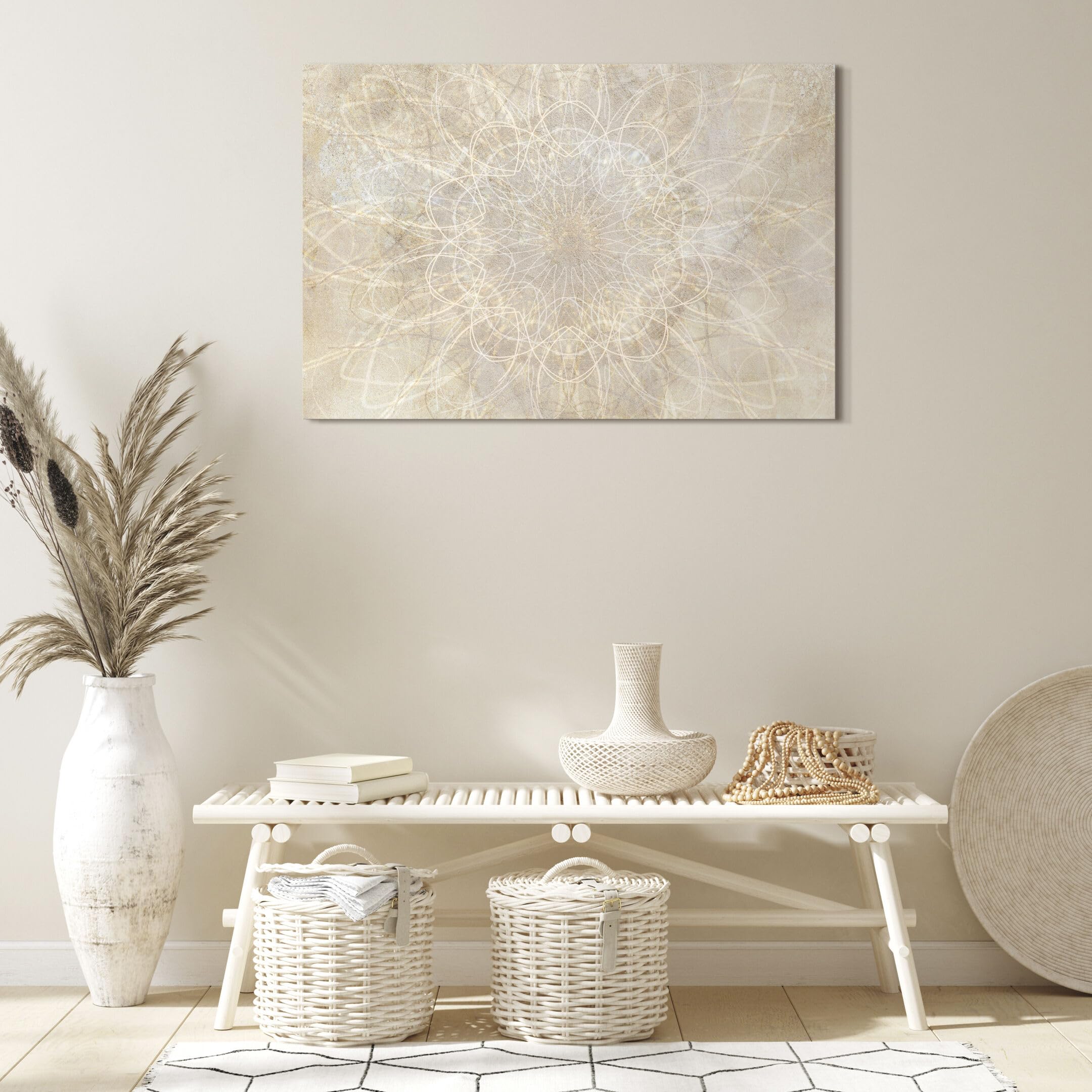 LUMASOUL Wandbilder Wohnzimmer Leinwandbild Mandala 19 120x80 cm