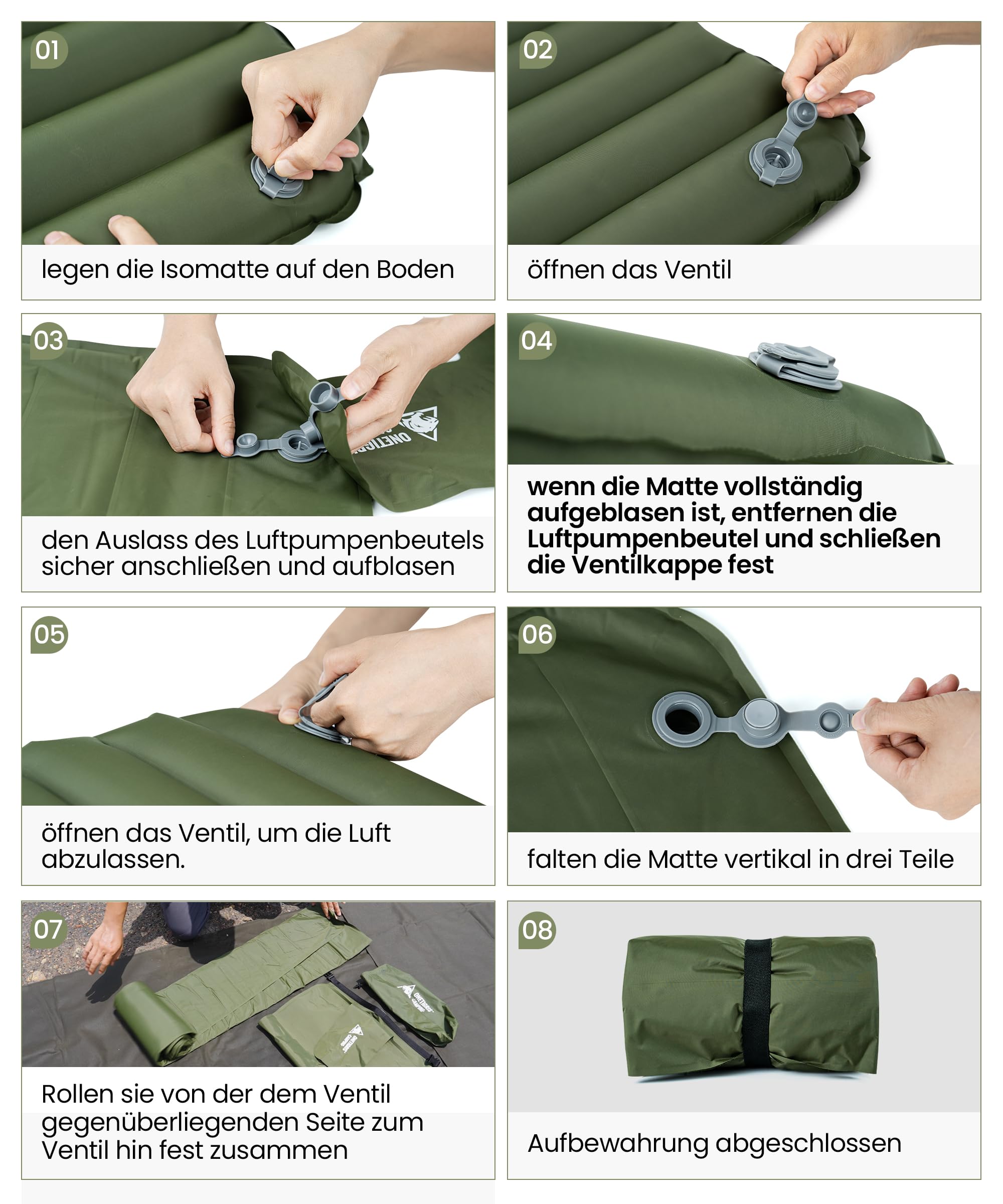 Matelas A Eau Pour Bronzer OneTigris Matelas Isolant D'extérieur Pliable Avec Sac De Pompe Matelas Gonflable 1 Place