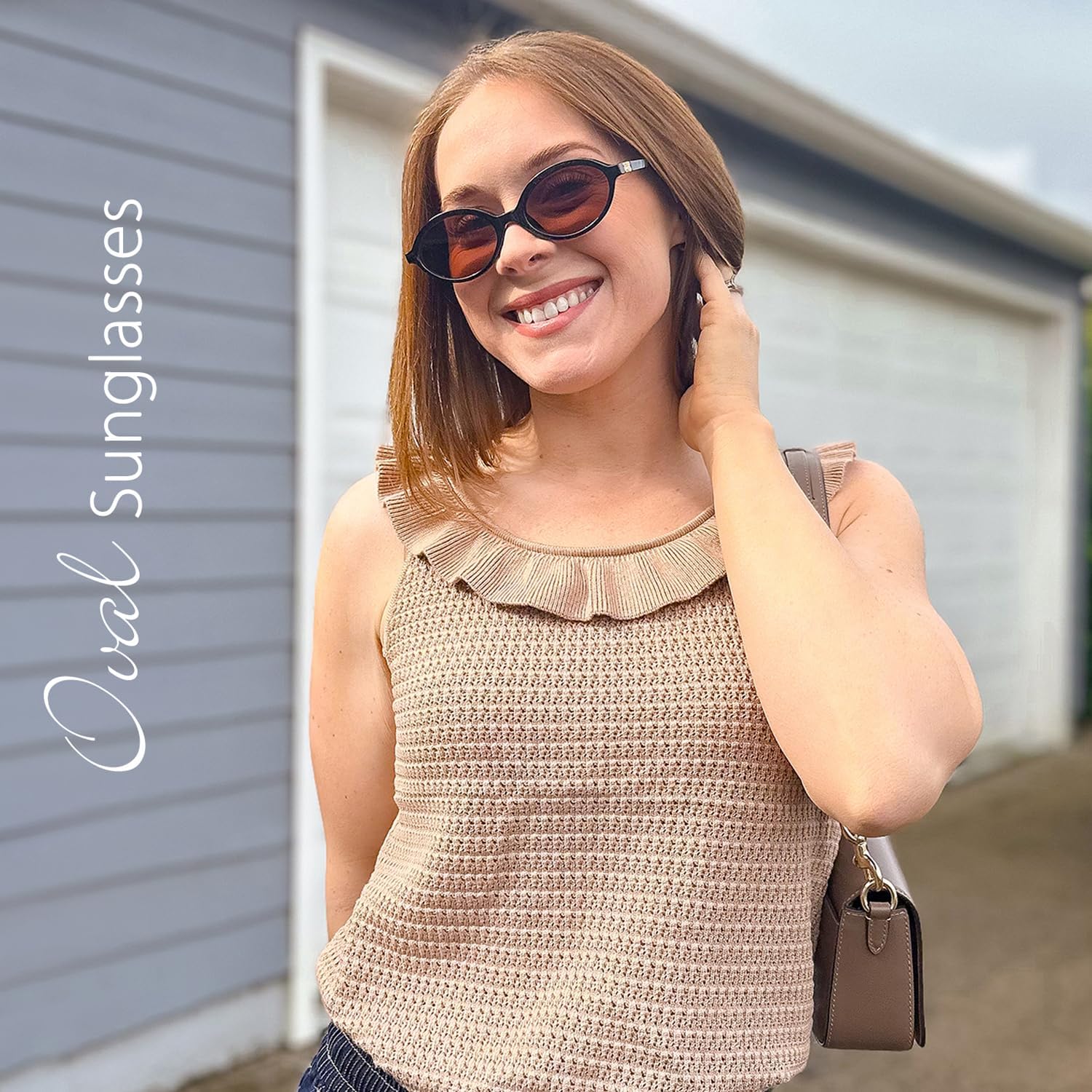 WOWSUN Retro Oval Sunglasses Womens Trendy Sun Glasses Sunnies UV400 Protection - Image 3