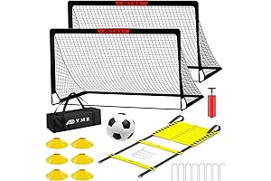 Sport Squad Soccer Net 2 Pack: Kids Soccer Goals for Backyard Set of 2