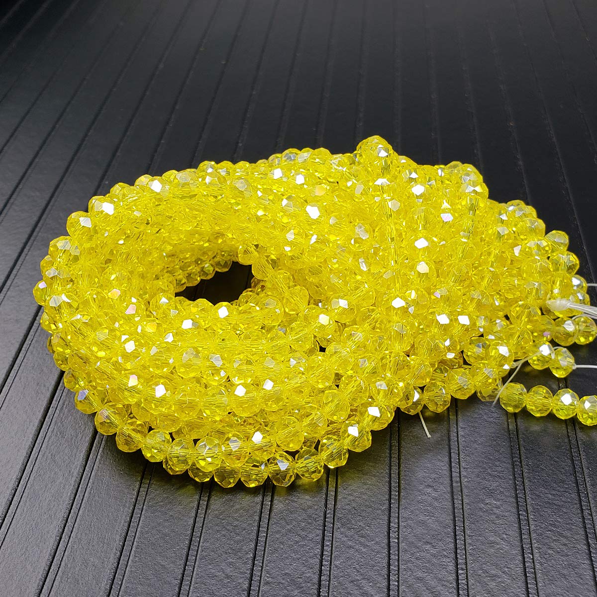 6mm Yellow Rondelle Glass Beads for Jewelry Making 720pcs Faceted Briolette Shape Crytal Spacer Beads Assortments Supplies Accessories for Bracelet Necklace for Wholesale