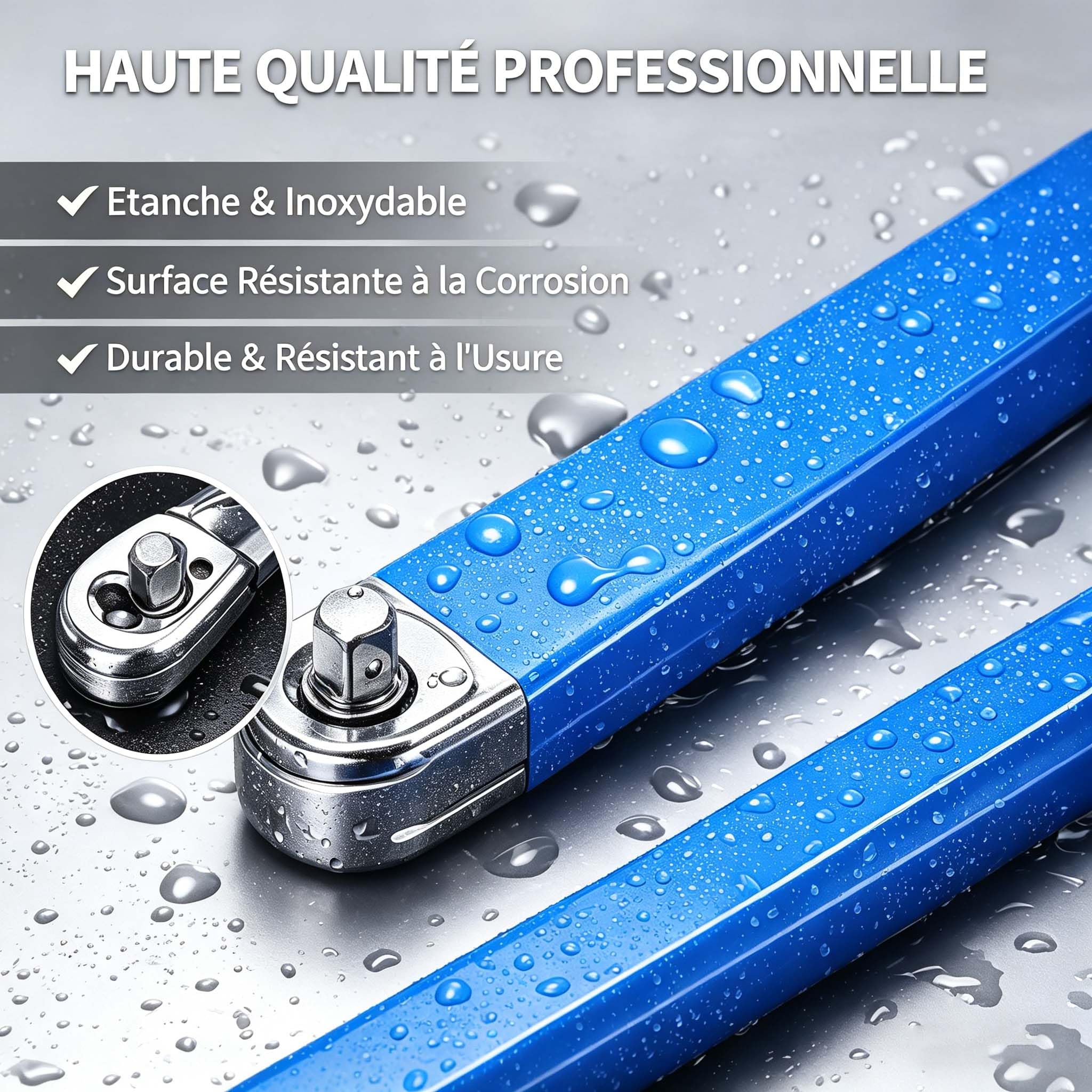 Anglefix Pro Clé d'Extension Décalée avec Cliquet Zéro Degré, Adaptateurs 1/2", 1/4", 3/8", pour Réparation Automobile