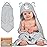 KeaBabies Hooded Baby Towel for Newborn - Viscose Derived from Bamboo Large Baby Bath Towels with Hood for Boys, Girls, Toddler, Extra Absorbent & Soft Newborn Bath Essentials (Elephant, Petite)