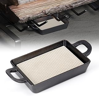 Cast Iron Firestarter Tray,Heat Resistant Fireplace Tray,Cast Iron Tray for Firestaring,Easy to Light Wood Chips Firestarter Trays for Fireplace Grate,Fire Pits Tray,Campfire,Wood Stoves