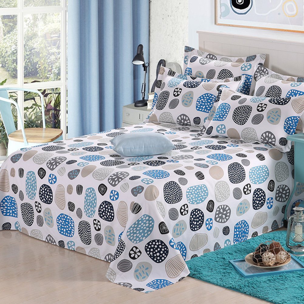 Draps en coton 180x230cm pour lit simple imprimé élégant