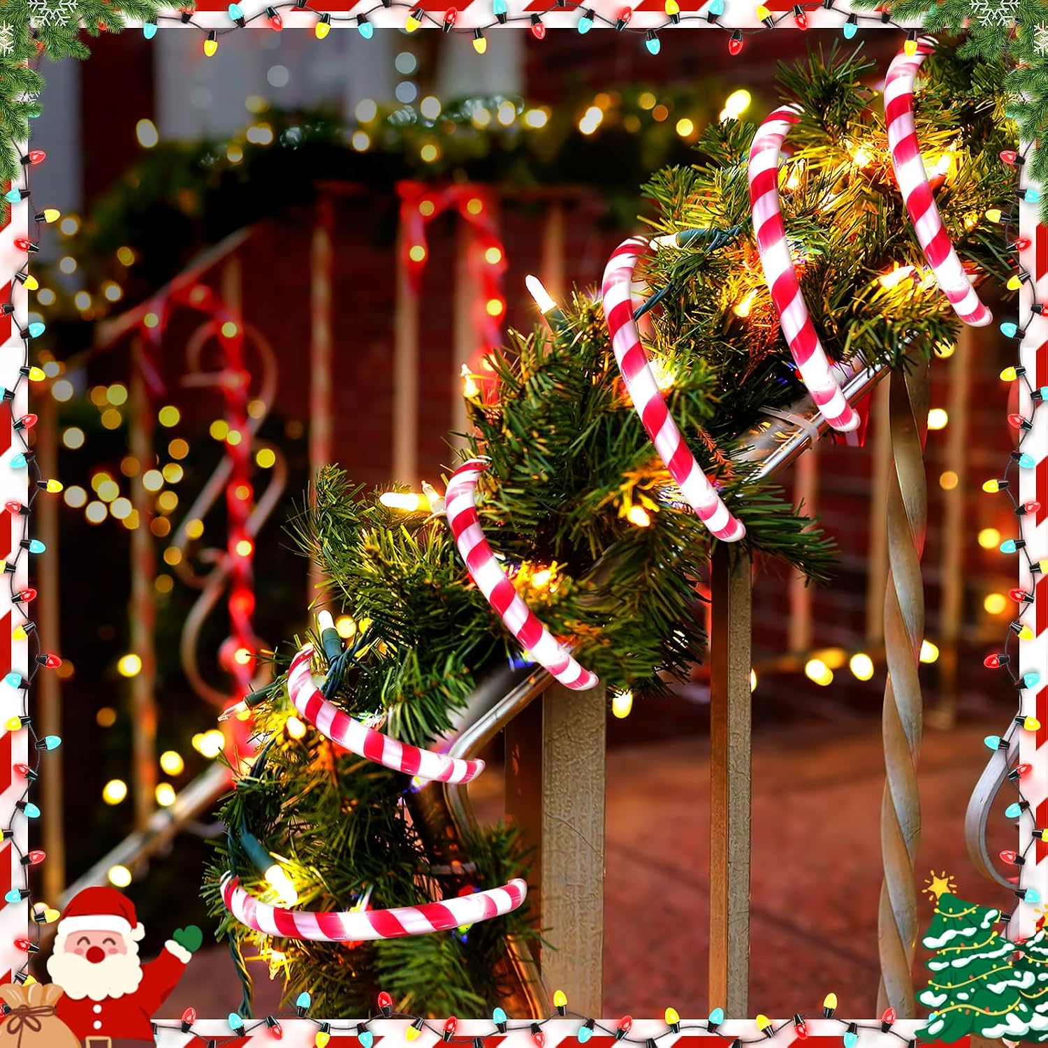 Misty Stream Christmas Candy Cane Rope Lights