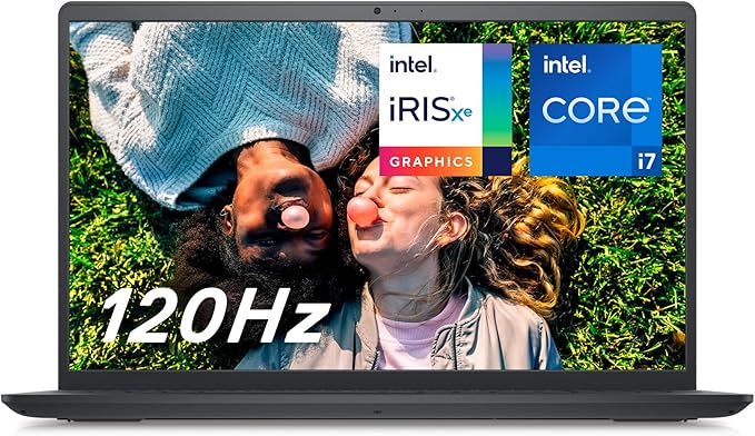 Dell Inspiron 15 (3520) - 15.6 inches FHD (1920 x 1080) 120Hz, Intel Core i7-1255U, 16GB RAM, 512GB SSD, Intel Iris XE Graphics, Windows 11 Home, French Keyboard, Carbon Black