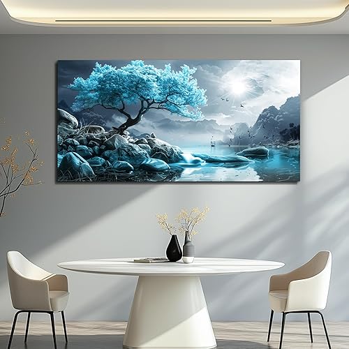 Miniatura 5 de KELIYUAN Lienzo decorativo para pared de sala de estar, dormitorio, decoración de pared, imágenes de paisaje en blanco y negro, pintura de pared de
