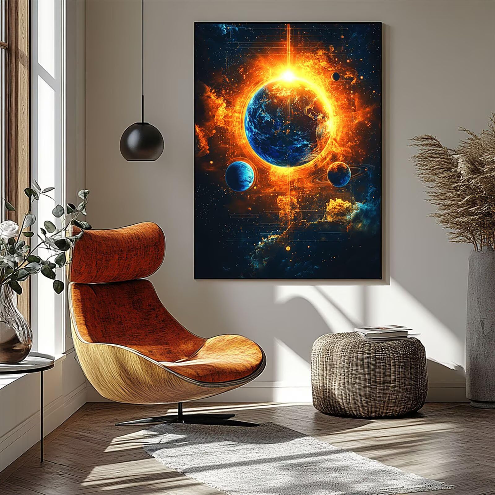 Malen Nach Zahlen Erwachsene Universum DIY Set Erwachsene mit Leinwand zum Bemalen Sternenhimmel 95x70cm 36 Farben Acrylfarben Set und Pinsel, Malen Nach Zahlen Kinder für Deko Wohnzimmer 2YH-1887