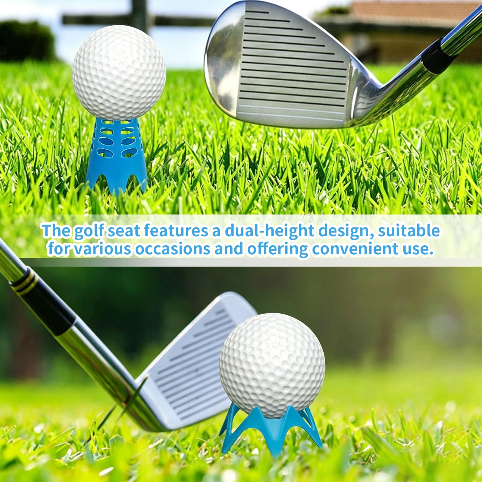 Tees Simulador Golf 27 Piezas, Tees de Golf de Plástico Ajustables en Altura, 2 Tamaños (18 Grandes + 9 Pequeños)