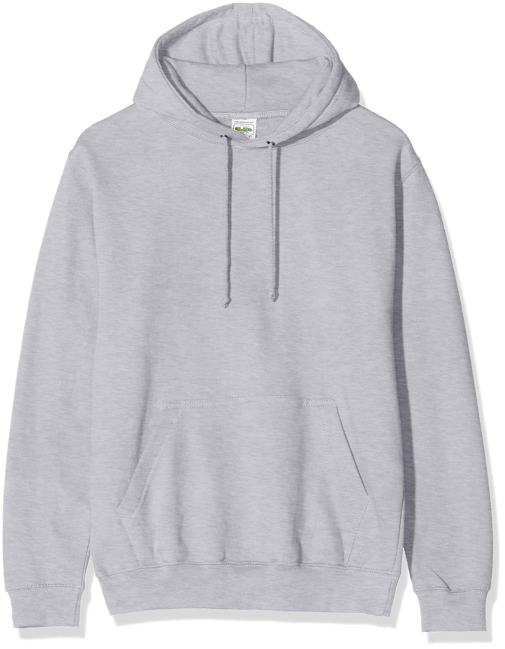 AWDis Men's College Hoodie, Grey (Heather Grey), XX-Large