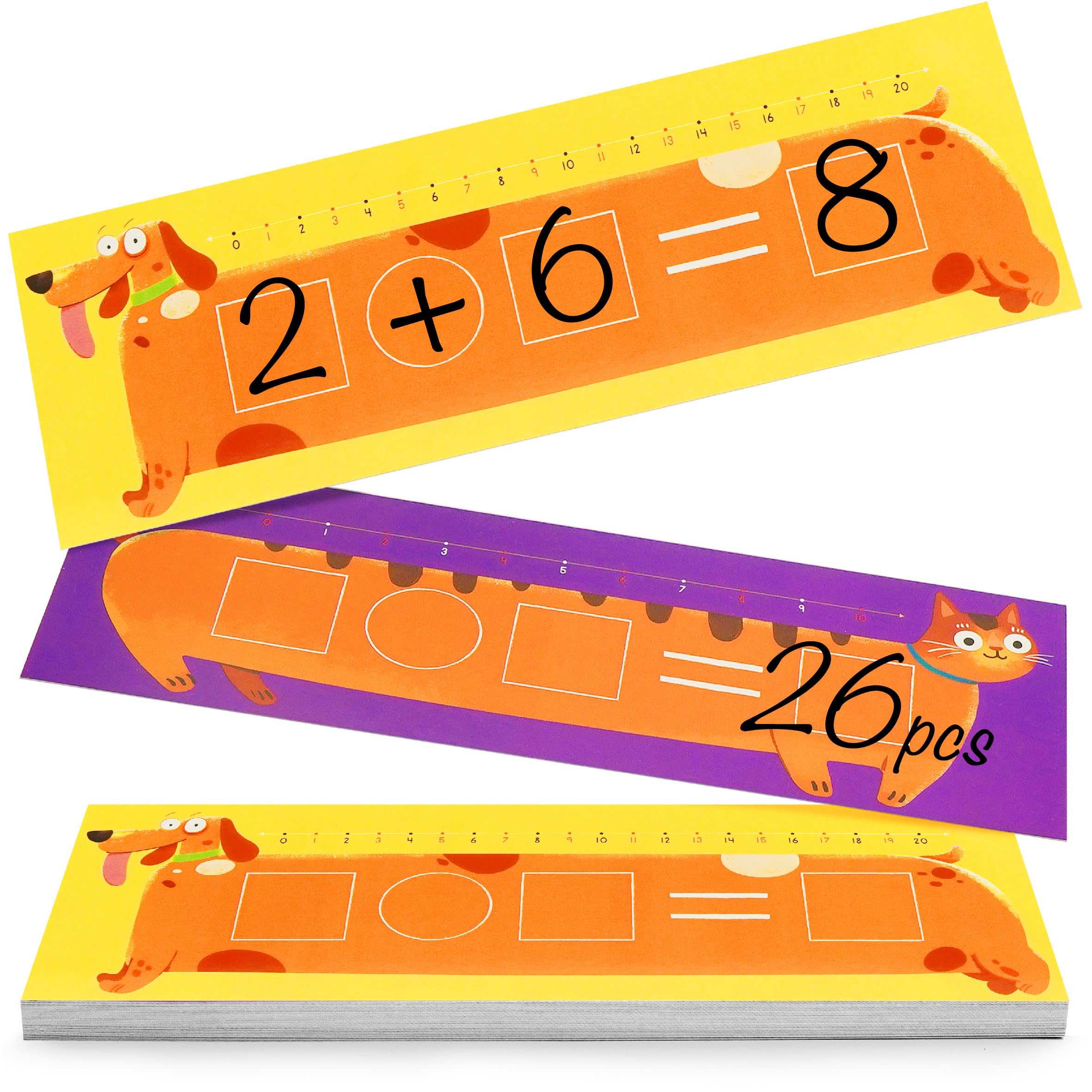 Number Line Dry Erase Boards Cards, Double Sided Writable and Erasable Board-0-10 on One Side & 0-20 on Other Side Math White Board for Kids, Students Home Classroom Must Haves (26 Packs - 12” x 4”)-image-43
