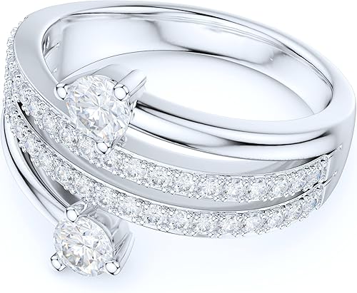 Vista 3 de Anillo de boda de plata de ley de 0.512 in de ancho con fila cuádruplex dividida de diamantes o moissanitas de talla brillante