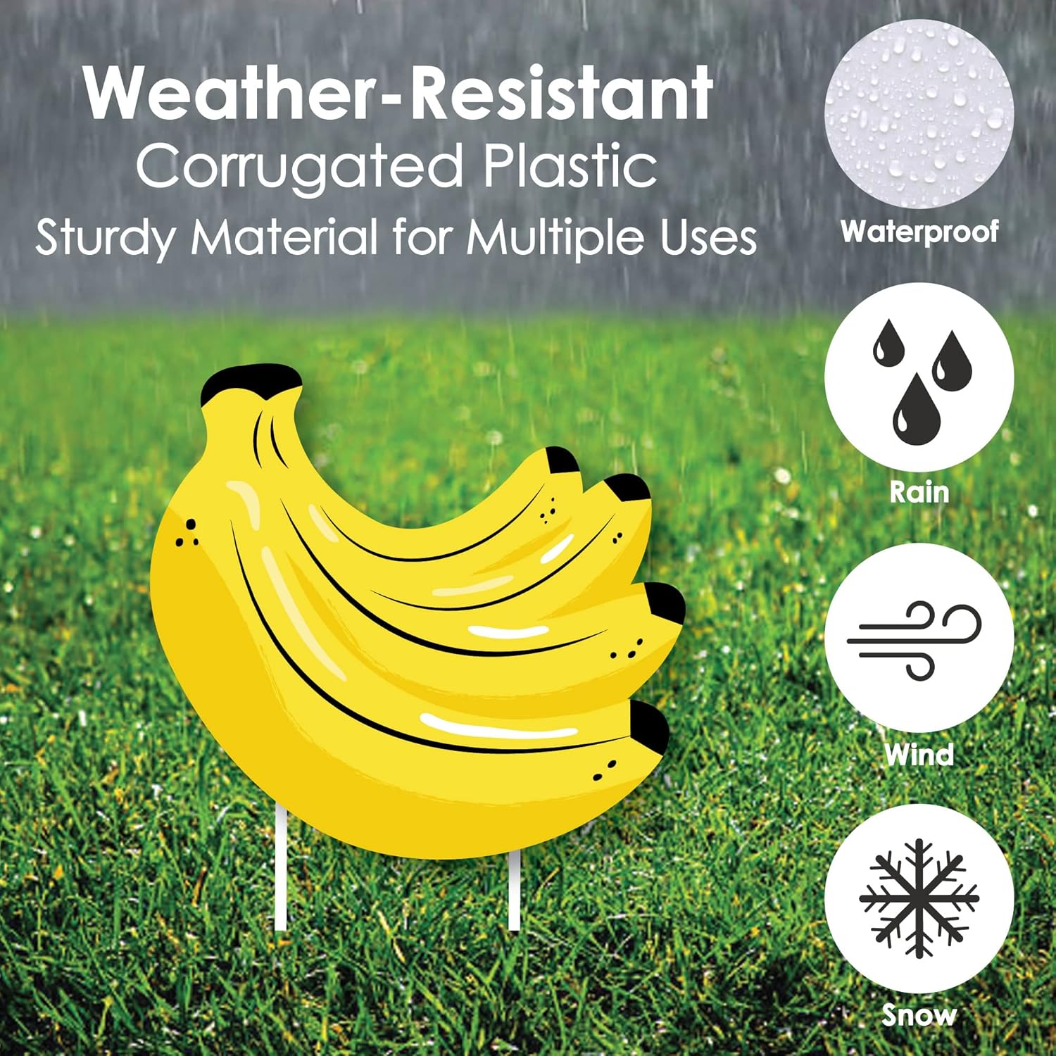 Big Dot of Happiness Let's Go Bananas - Lawn Outdoor Tropical Party Yard Decorations - 10 Piece