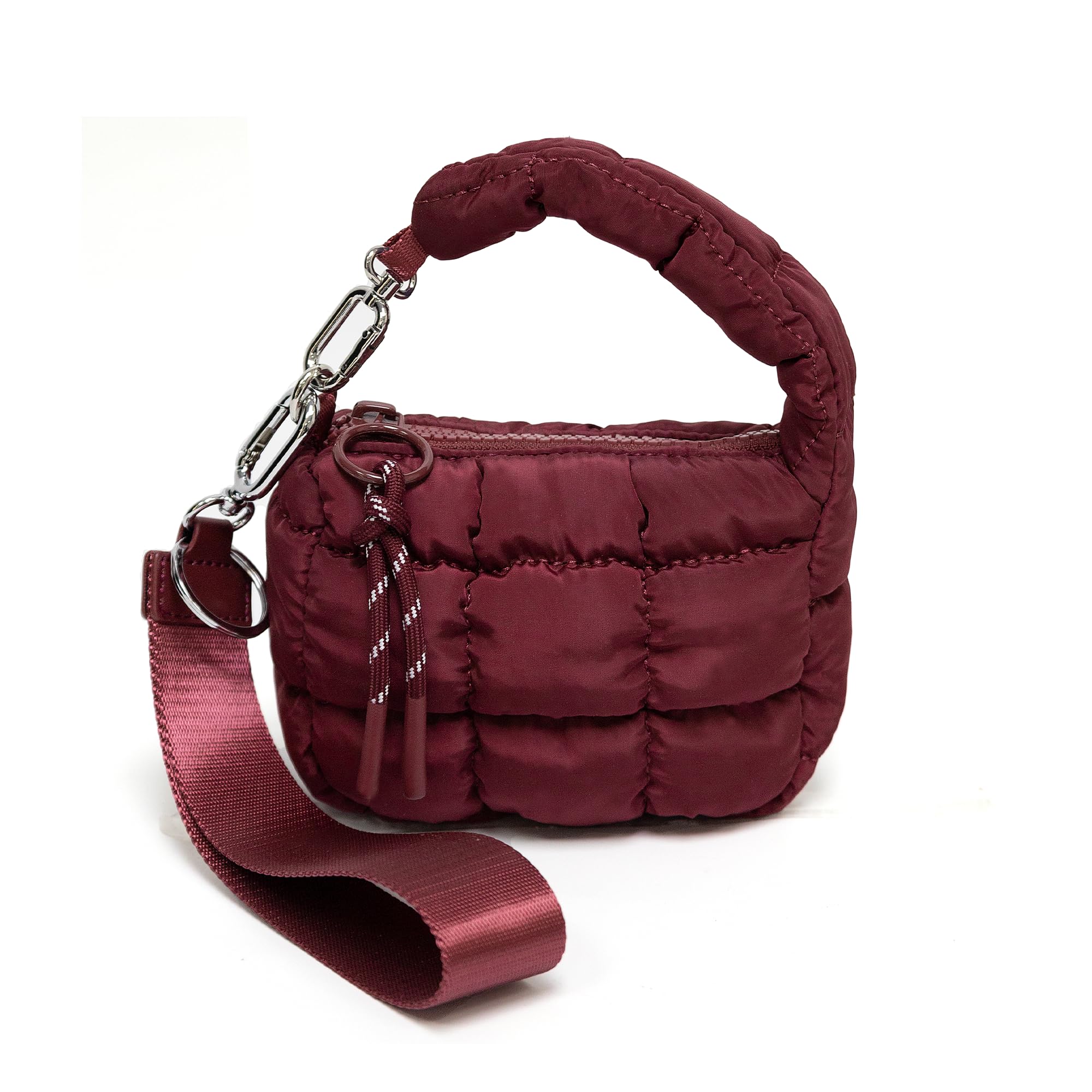 Mini Quilted Wristlet Bag for Women, Puffer Handbags,Evening Bags,Charm Lipstick Bag,Cute bag Charm for Gift