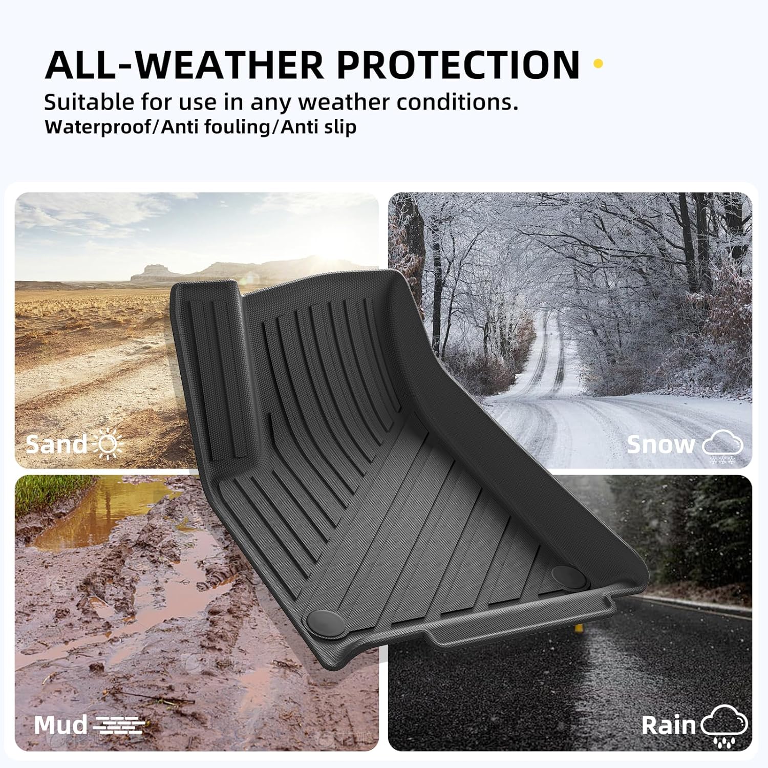 SMABEE Fit for Rivian R1T Front Trunk Mat TPE All Weather Front Frunk Mat Cargo Mat for Rivian R1T 2026 2025 2024 2023 2022 Accessories Interior Upper Lower Liner Storage Mat