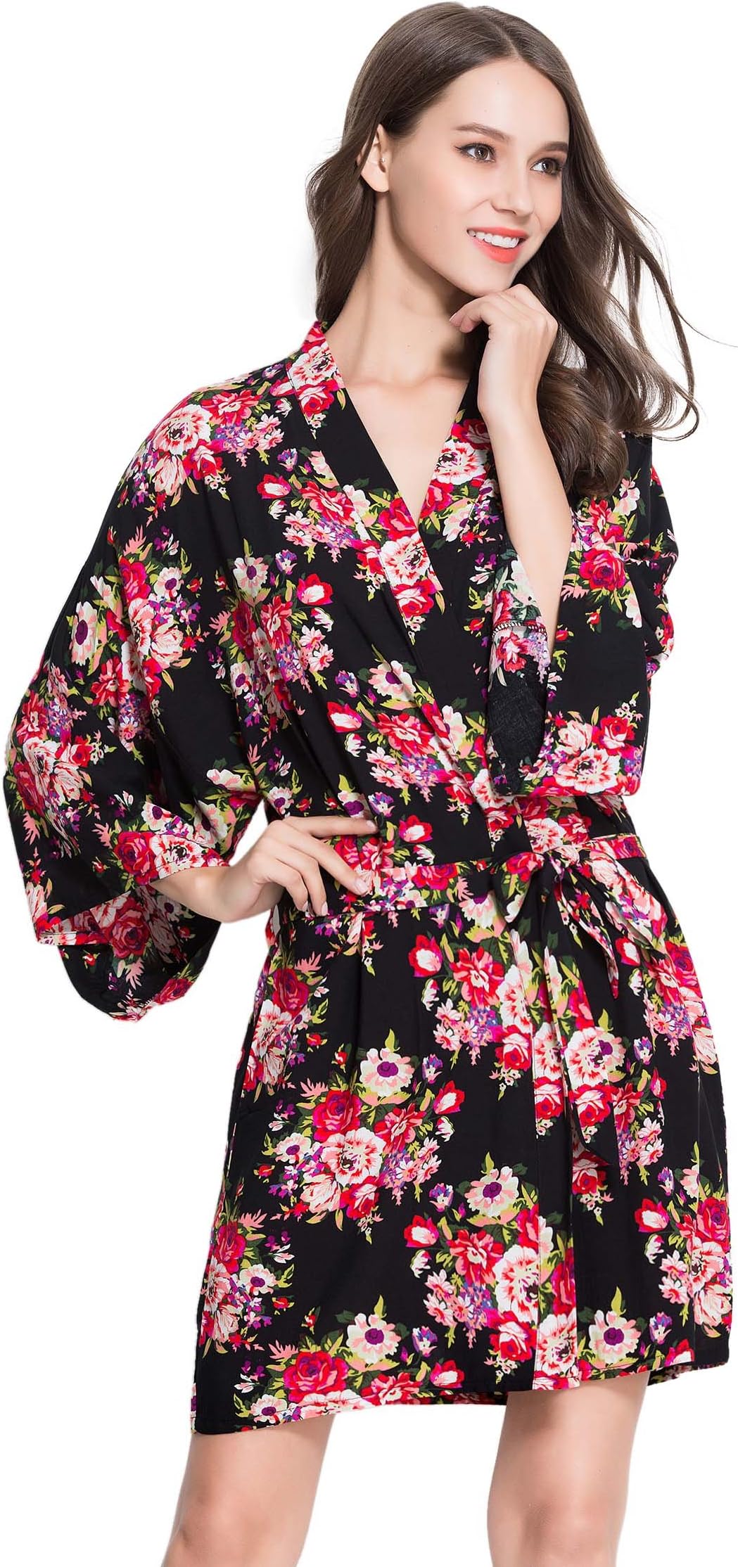 Modern Celebrations Floral Cotton Robe, Bridesmaid, Bride, Wedding