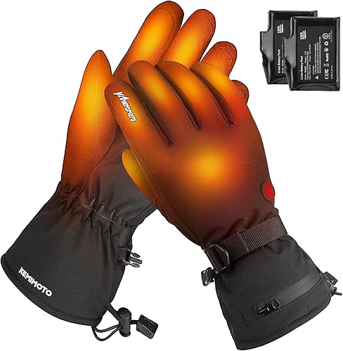 KEMIMOTO Guantes térmicos para hombres y mujeres, 7.4 V, 2500 mAh, impermeables, pantalla táctil, guantes eléctricos con batería recargable para disponible en Yaxa Colombia