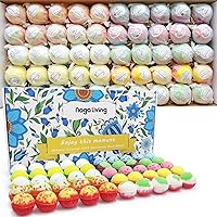 nagaliving 50 Handmade Bath Bombs Gift Set - 10 Aromas, Moisturizing Fizz Bombs for Kids, Women, Men - Ideal Valentine's, Christmas Gift