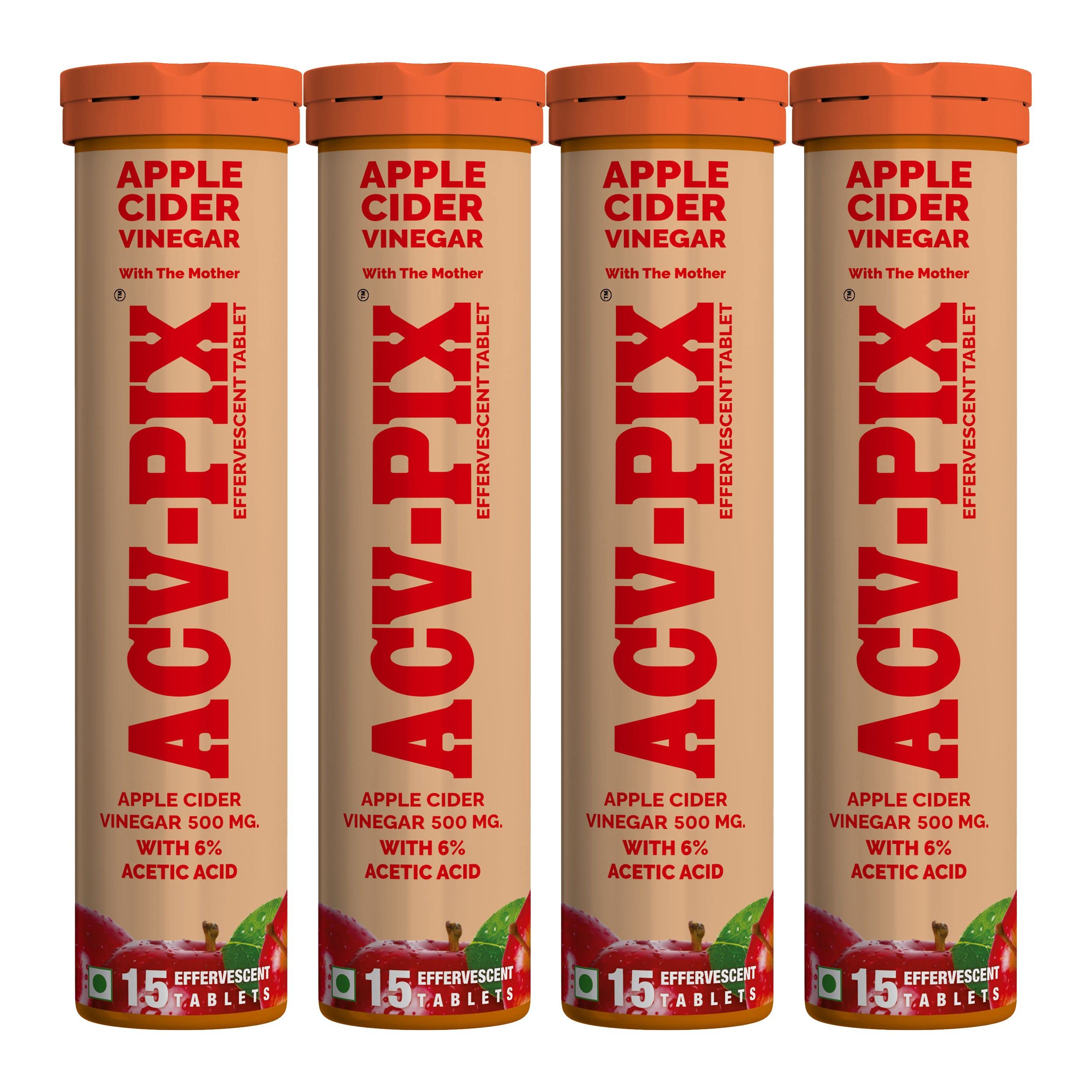 ACV-PIX Apple Cider Vinegar for Weight Loss with 15 Tablet Rich in Vitamin B12 & B6 Apple Cider Vinegar Tablet with Mother Refreshing and Flavorful Effervescent Tablet Pack of 4 (B0BRY1NKMH) Amazon Price History, Amazon Price Tracker