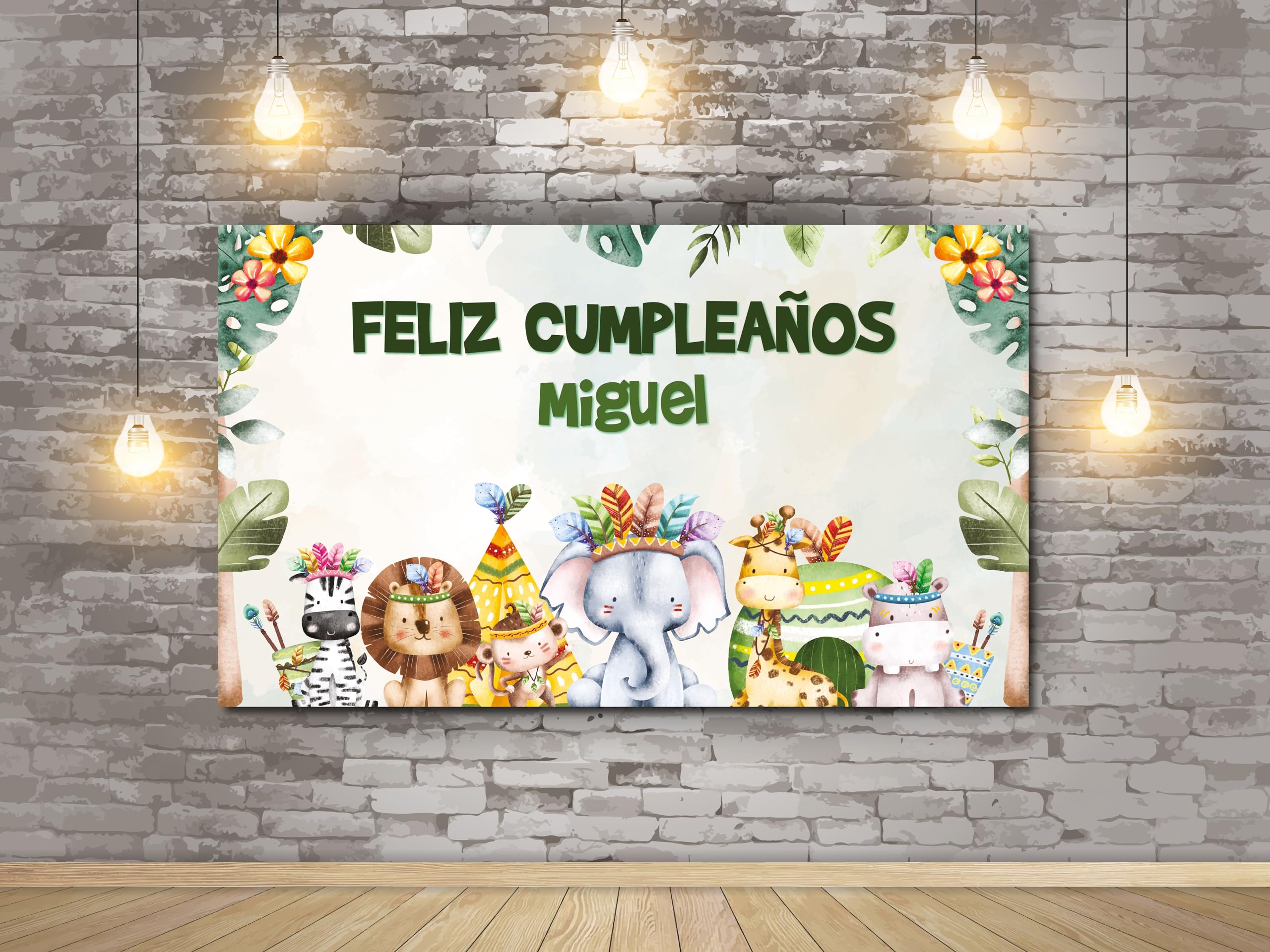 Oedim Photocall en Lona para Cumpleaños Animales, 300x200cm, Photocall Decorativo para Eventos o Celebraciones puntuales